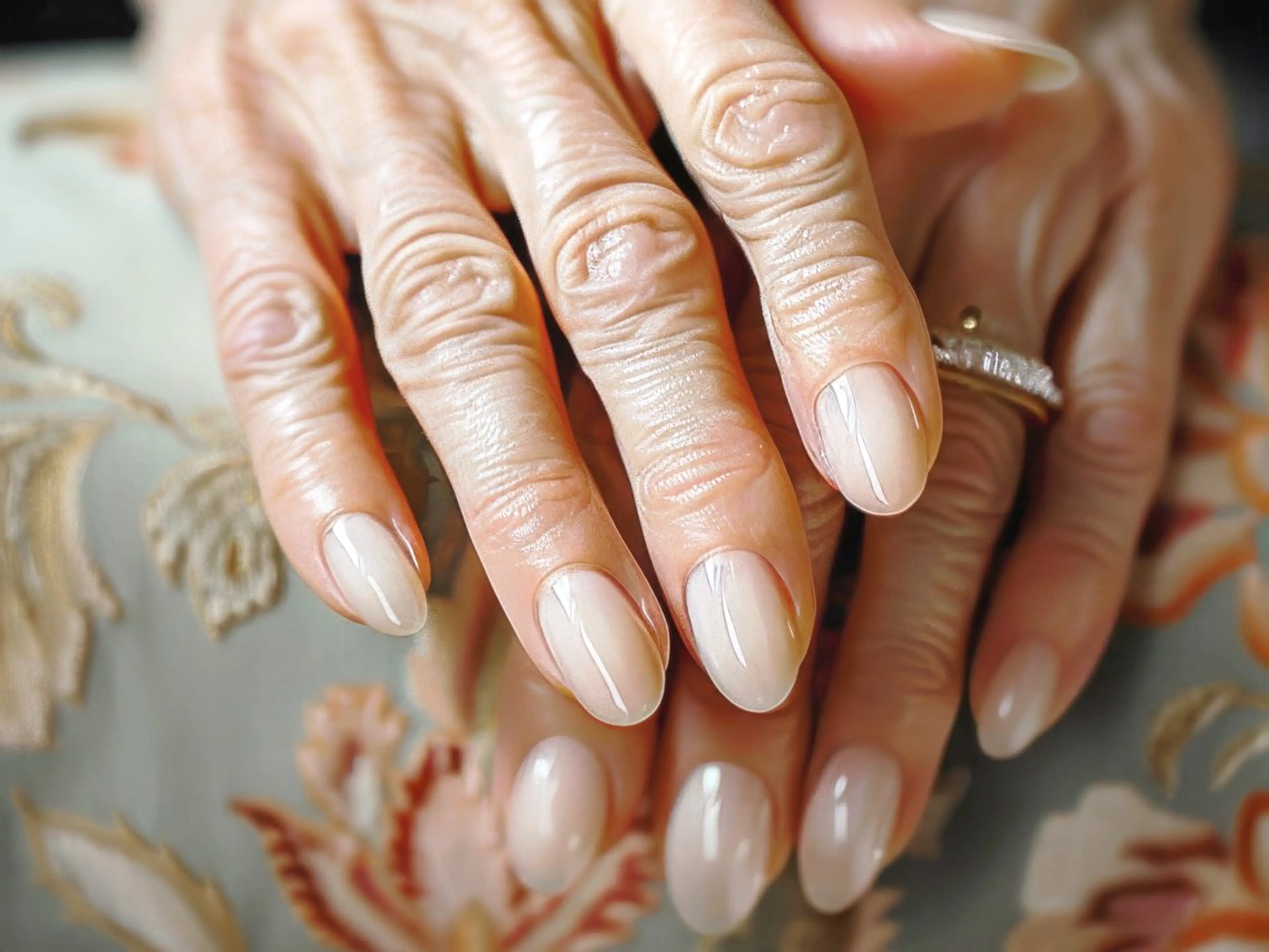 ジェルオフなし【エイジングケアコース】角質ドライケア&自爪育成ジェルネイル&美爪カスタムカラー✨の写真