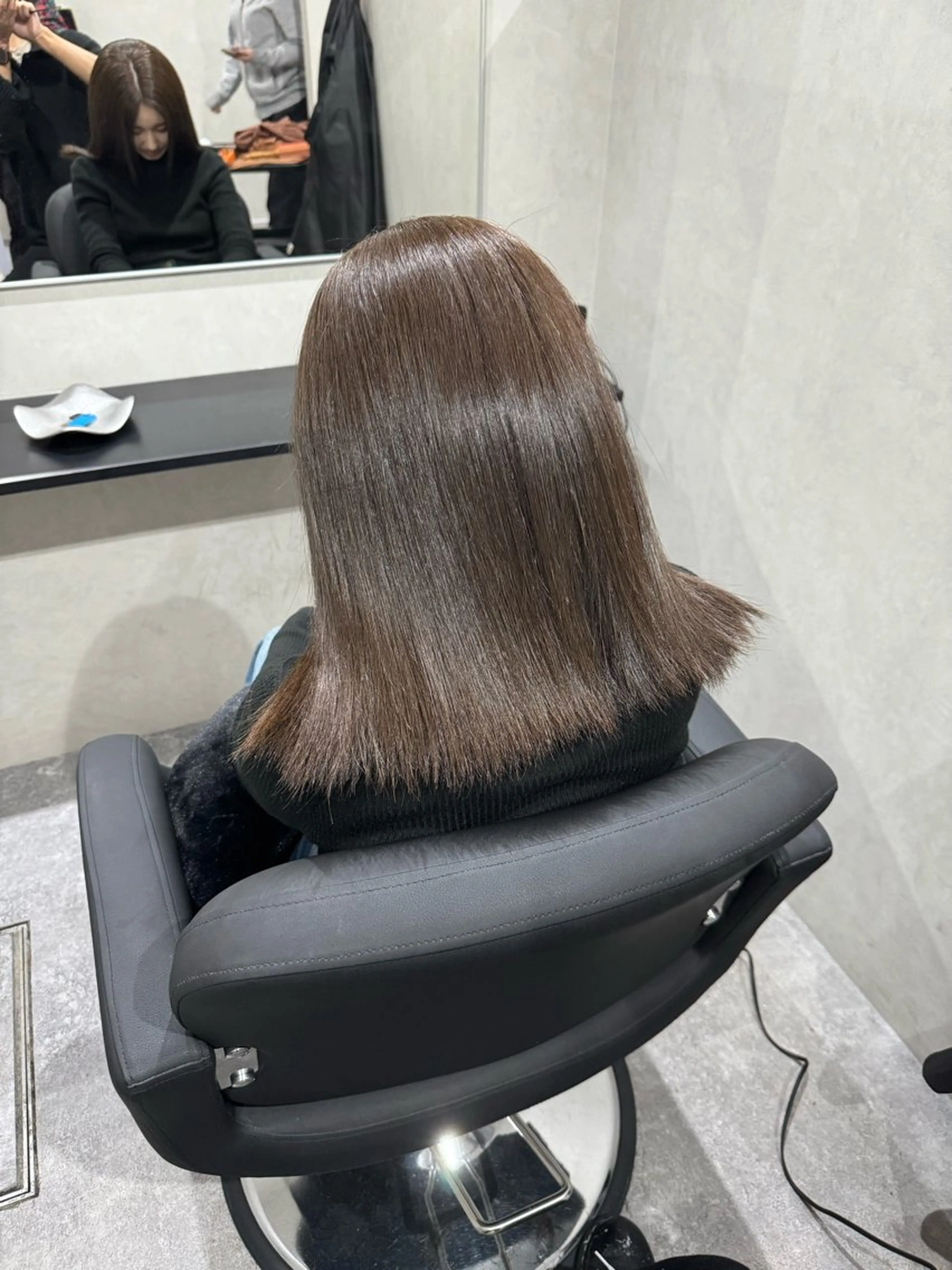 ミディアム カラー グレージュ ハイライトカラー ハイライト 縮毛矯正 縮毛/髪質改善 上野颯太のヘアスタイル