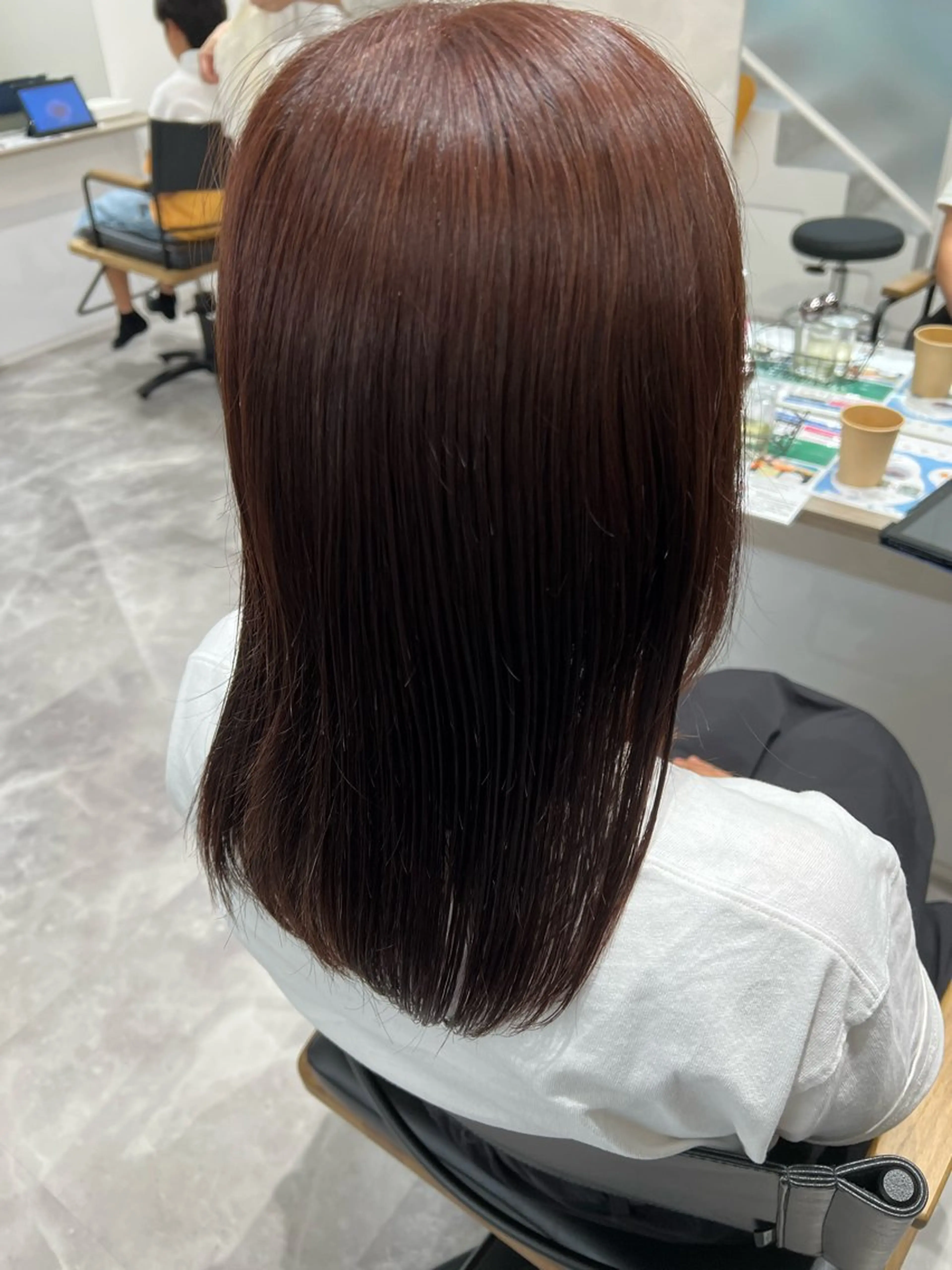 ミディアム レッドブラウン 透明感/レイヤー💎 髪質改善/希美のヘアスタイル