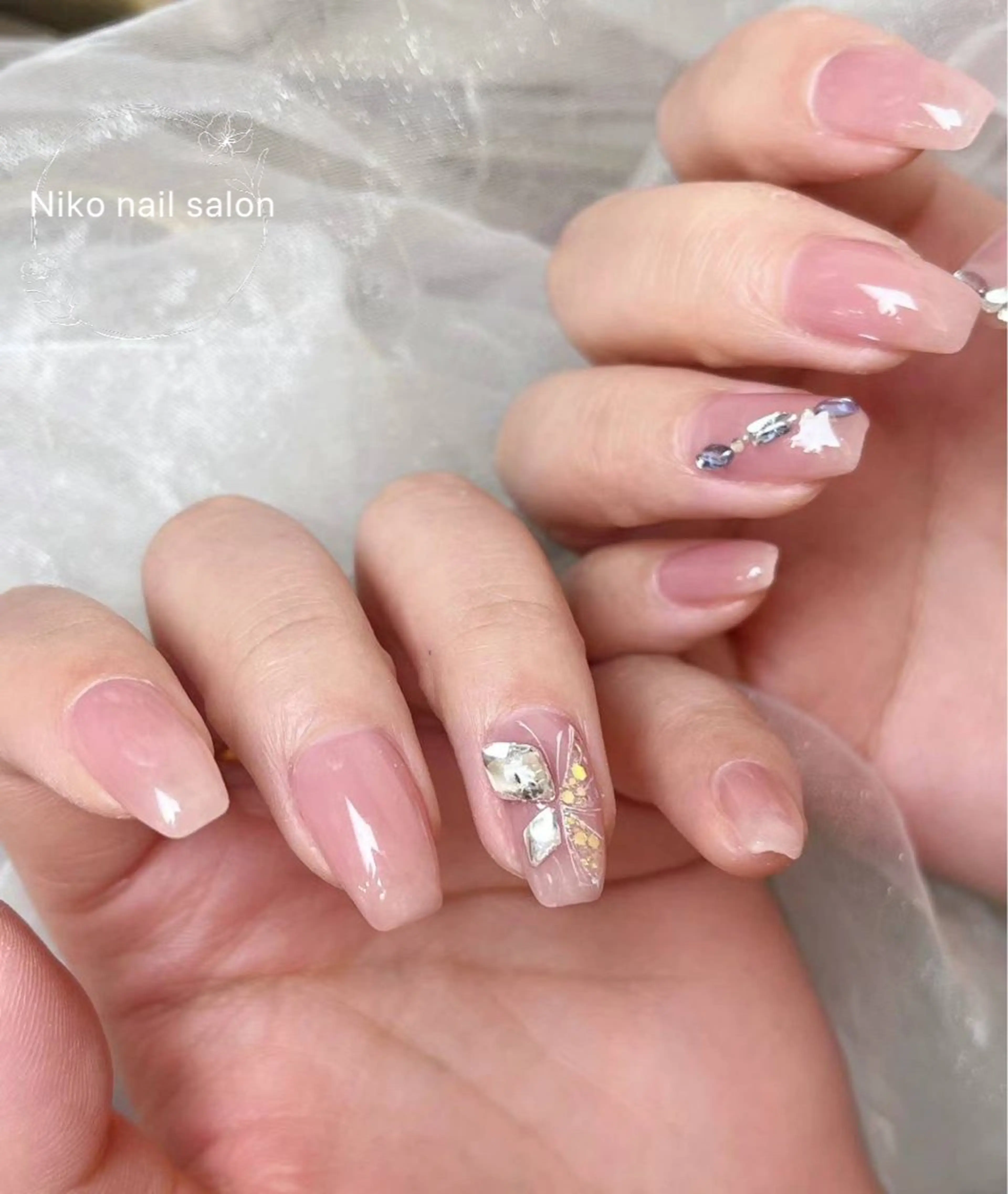 ネイル 長さ出し フットネイル フレンチネイル ジェルネイル 韓国ネイル Niko nailサロンのネイルデザイン