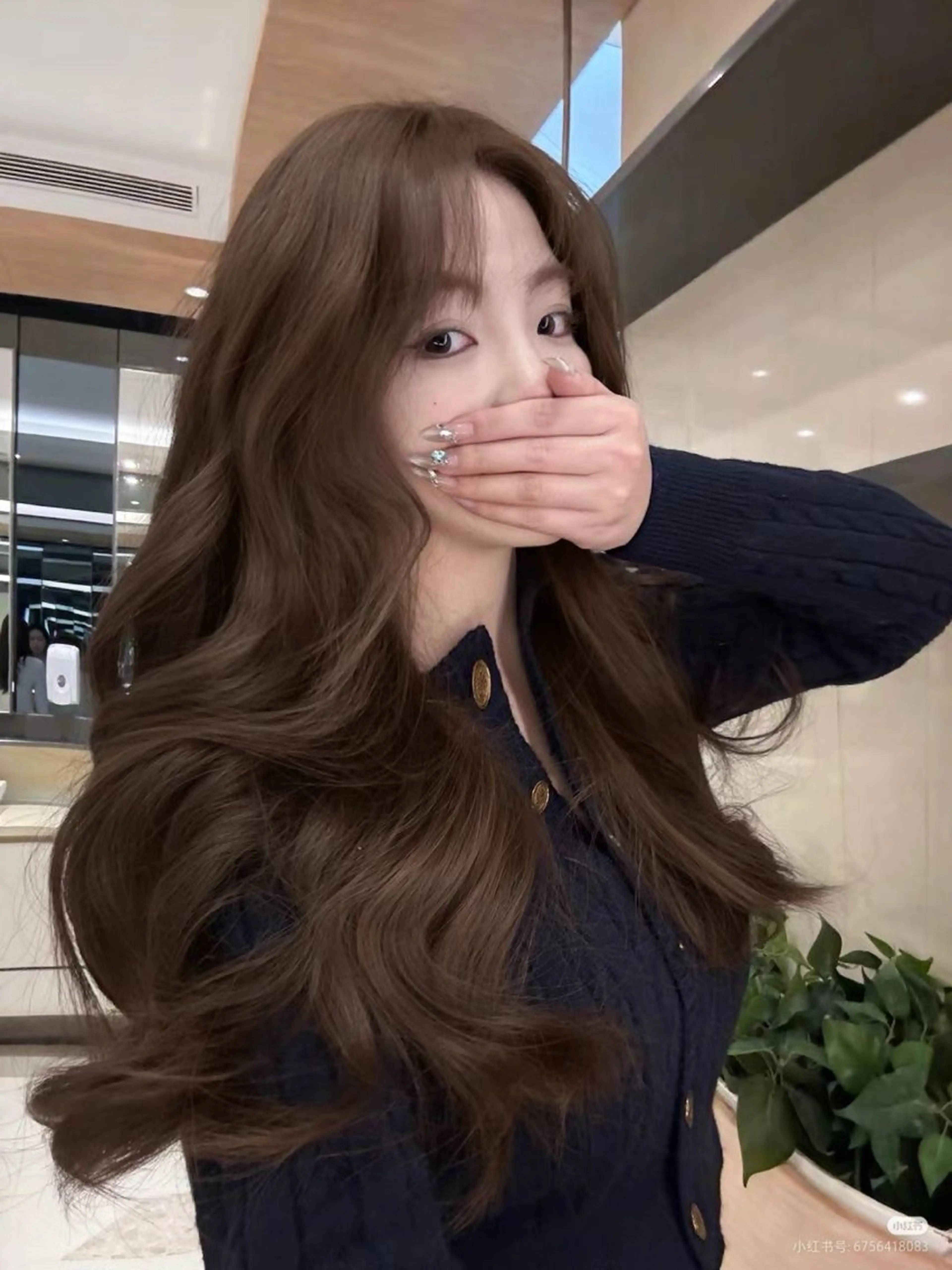 ロング カラー カット ヘアカラー 韓国風暗髪ヘア🤍 🫧MIREIのヘアスタイル