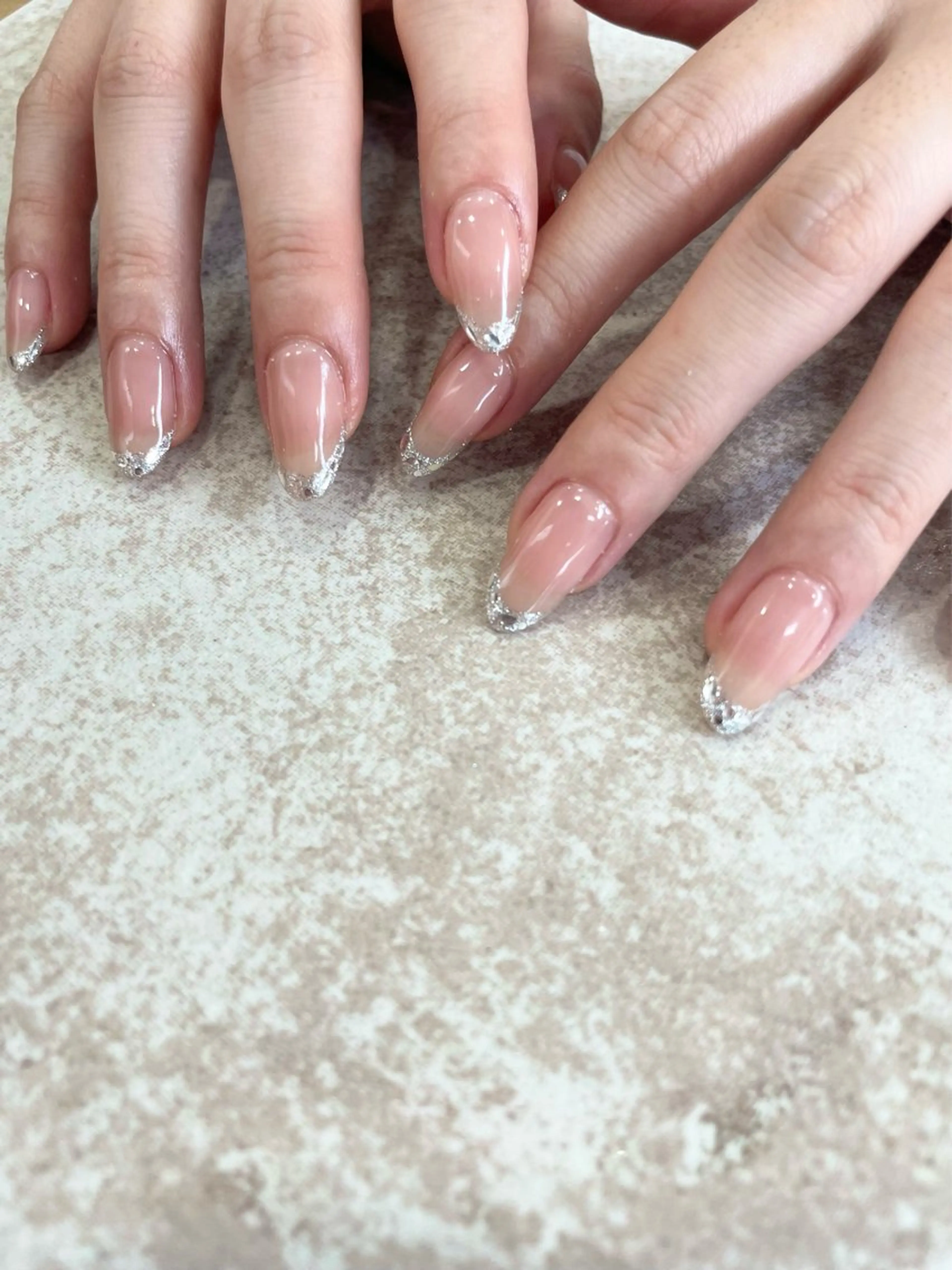 ネイル フレンチネイル ガラスフレンチ ミサキ CHIC NAILのネイルデザイン