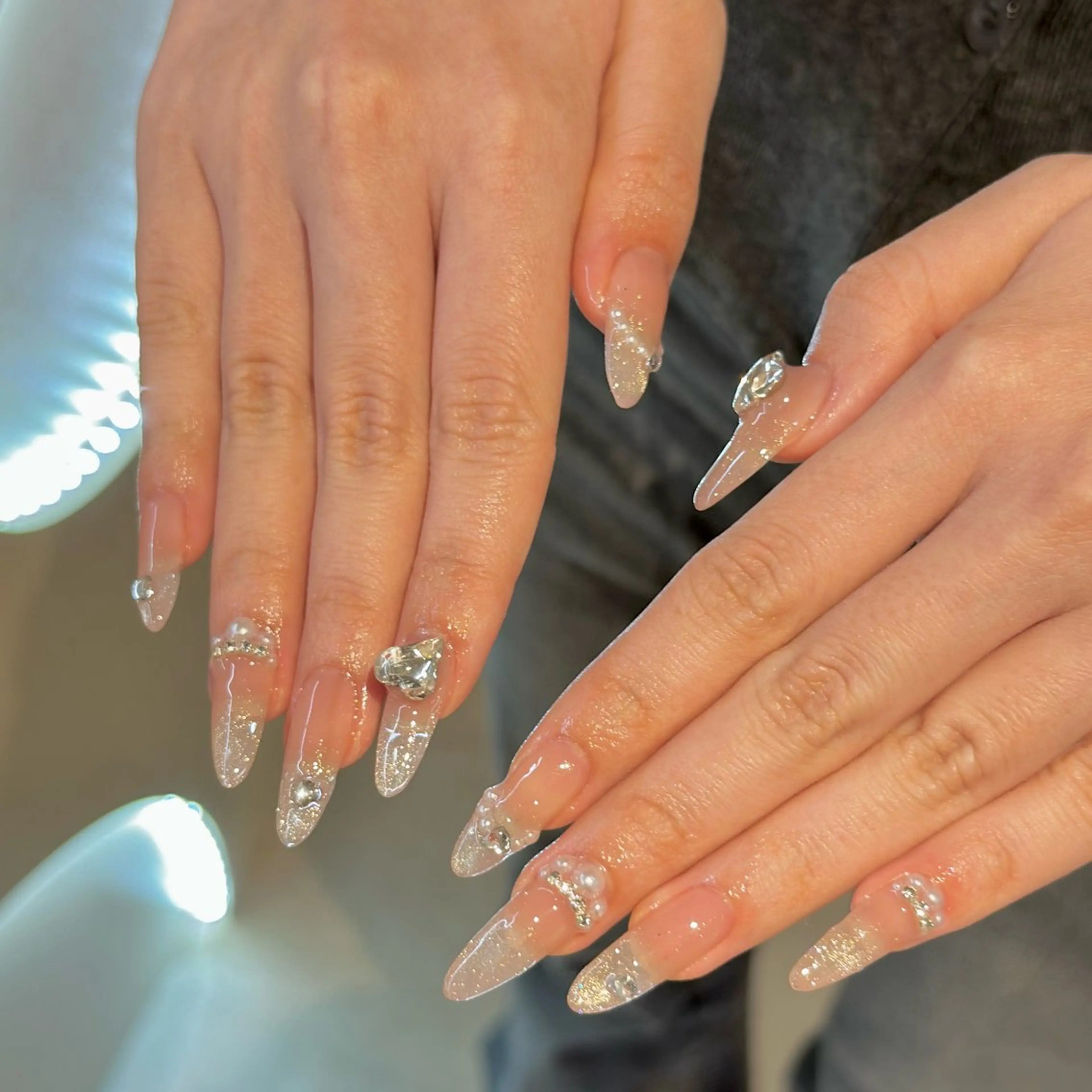 ネイル 長さ出し フレンチネイル ジェルネイル 韓国ネイル ロングネイル ハンドネイル fukuyasu rikaのネイルデザイン