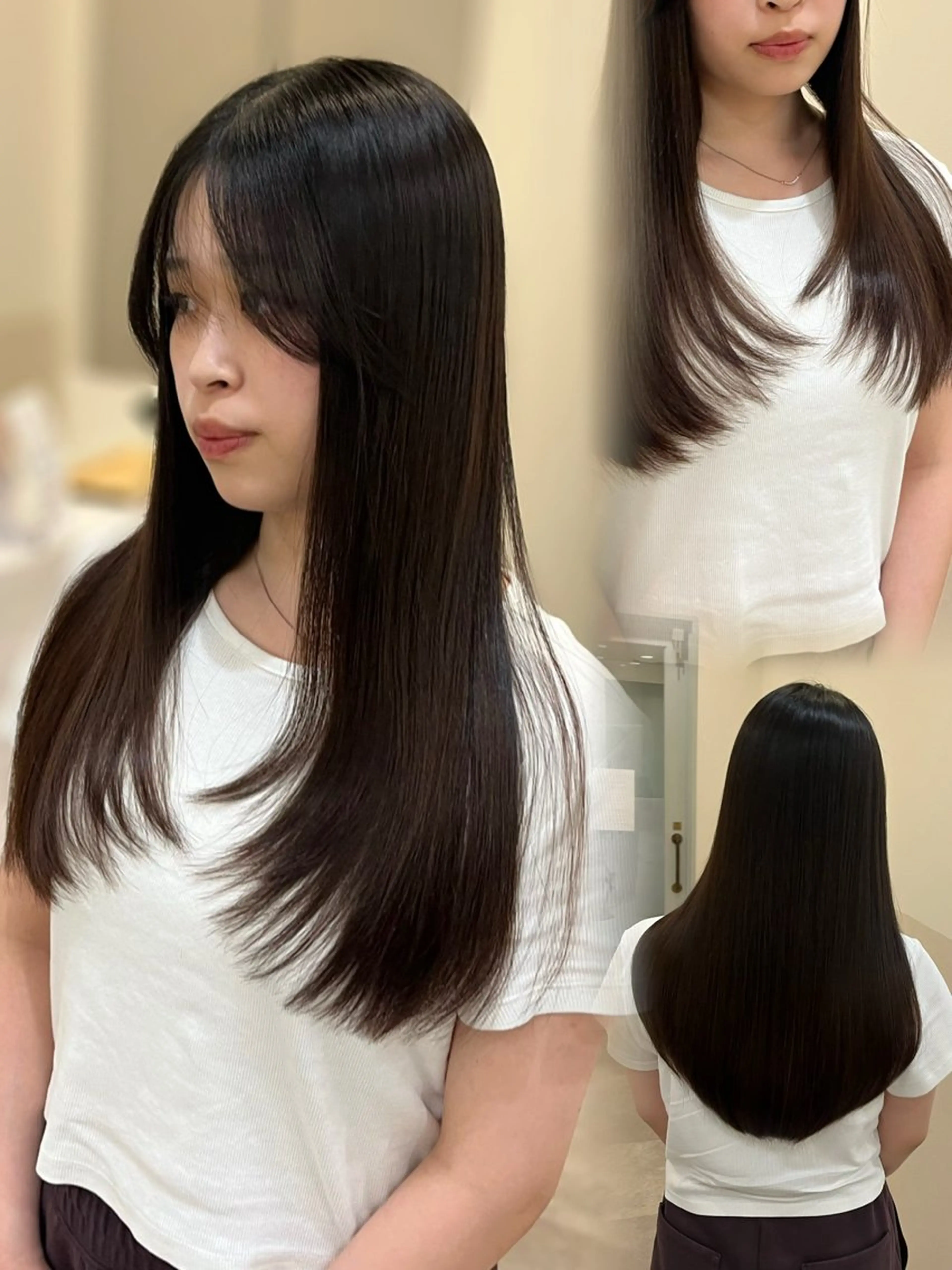 ロング 縮毛矯正 トリートメント Nerine 北千住所属・堤　葵生/韓国ヘア/ 透明感カラーのヘアスタイル