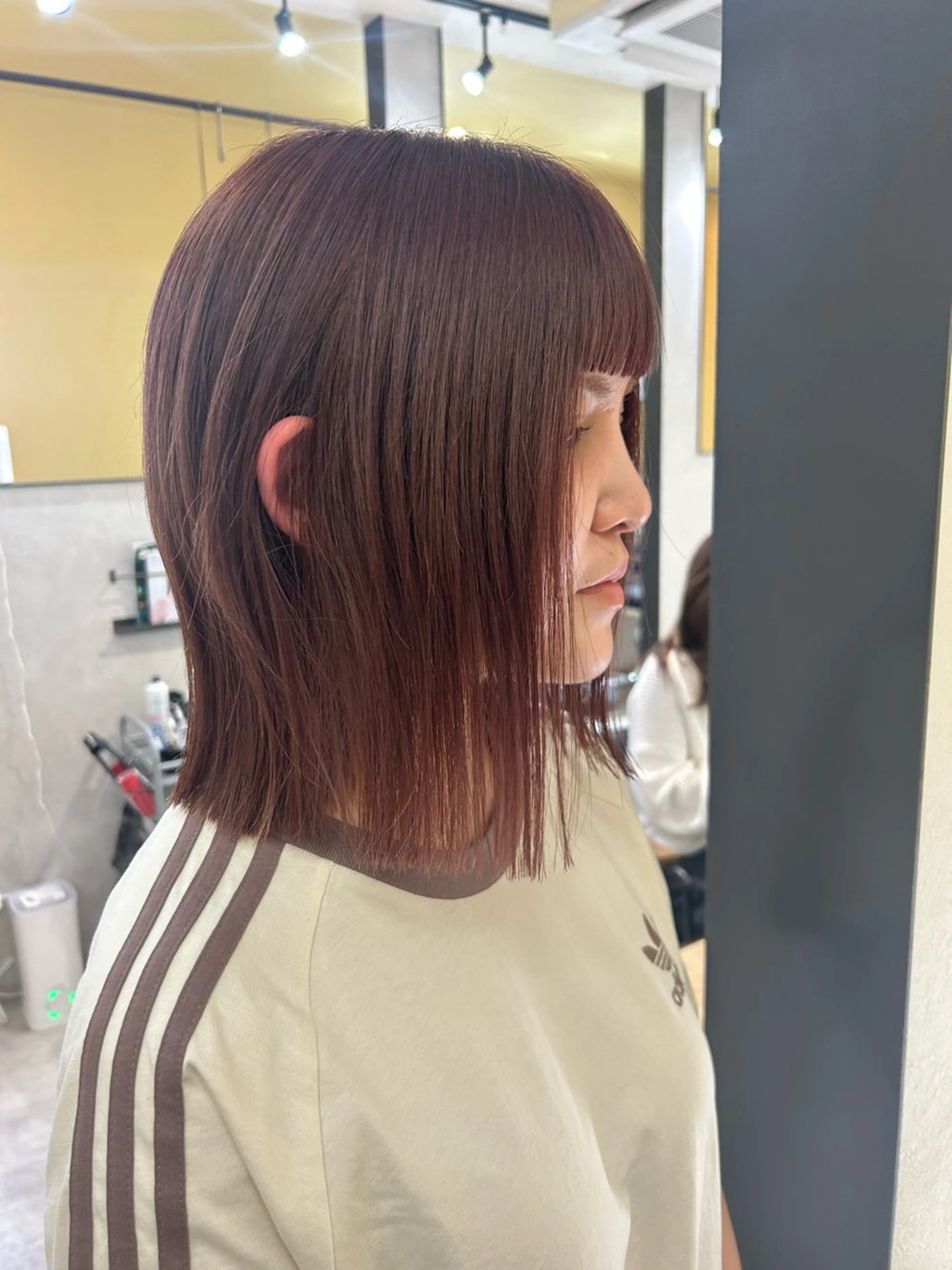 ミディアム カラー ブリーチ ブラウンカラー ダブルカラー ブリーチなしカラー ピンクカラー カット ヘアカラー トリートメント hub hair レイヤー/透明感のヘアスタイル