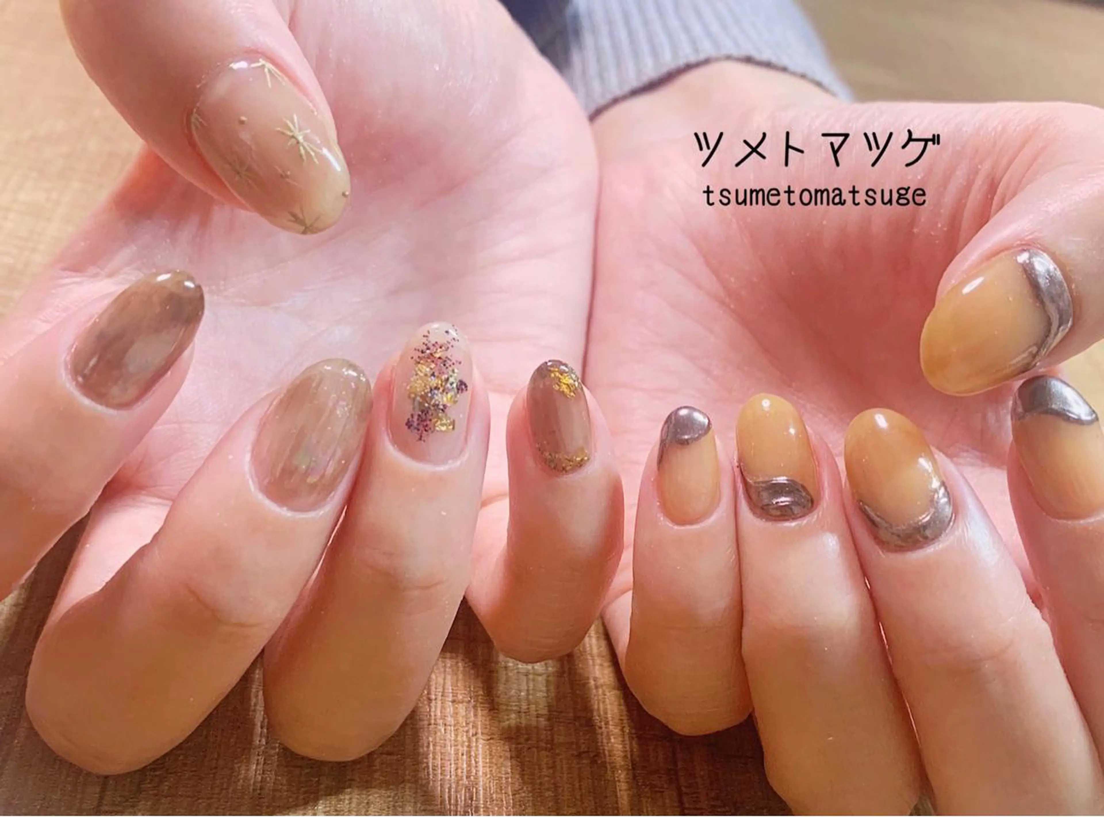 ショート ネイル アートネイル ハンドネイル ツメトマツゲ .のネイルデザイン