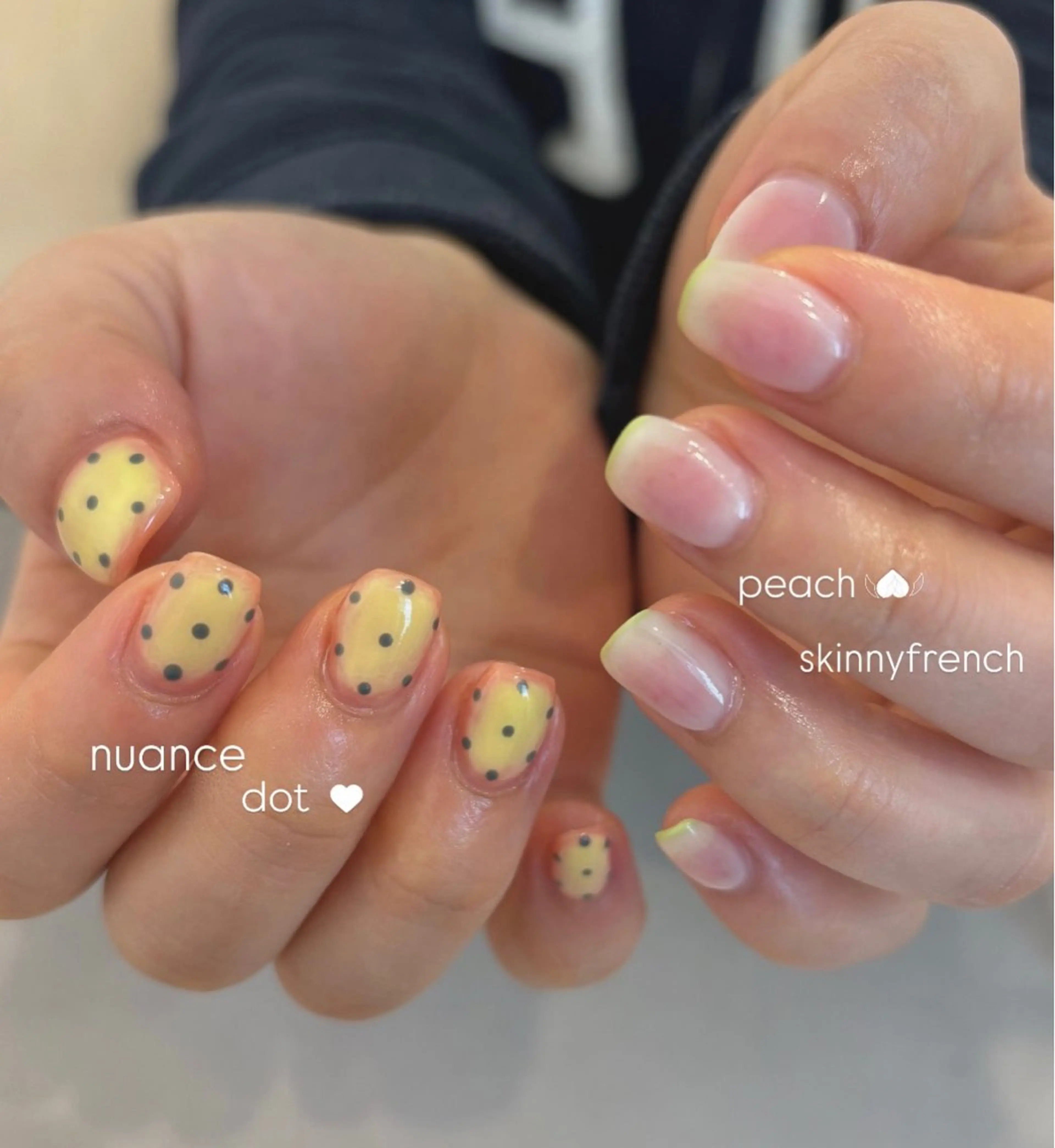 ネイル ドット 韓国ネイル ニュアンスネイル 春ネイル 黄色 ハンドネイル enurk店 🍋 M I K U  *のその他イメージ