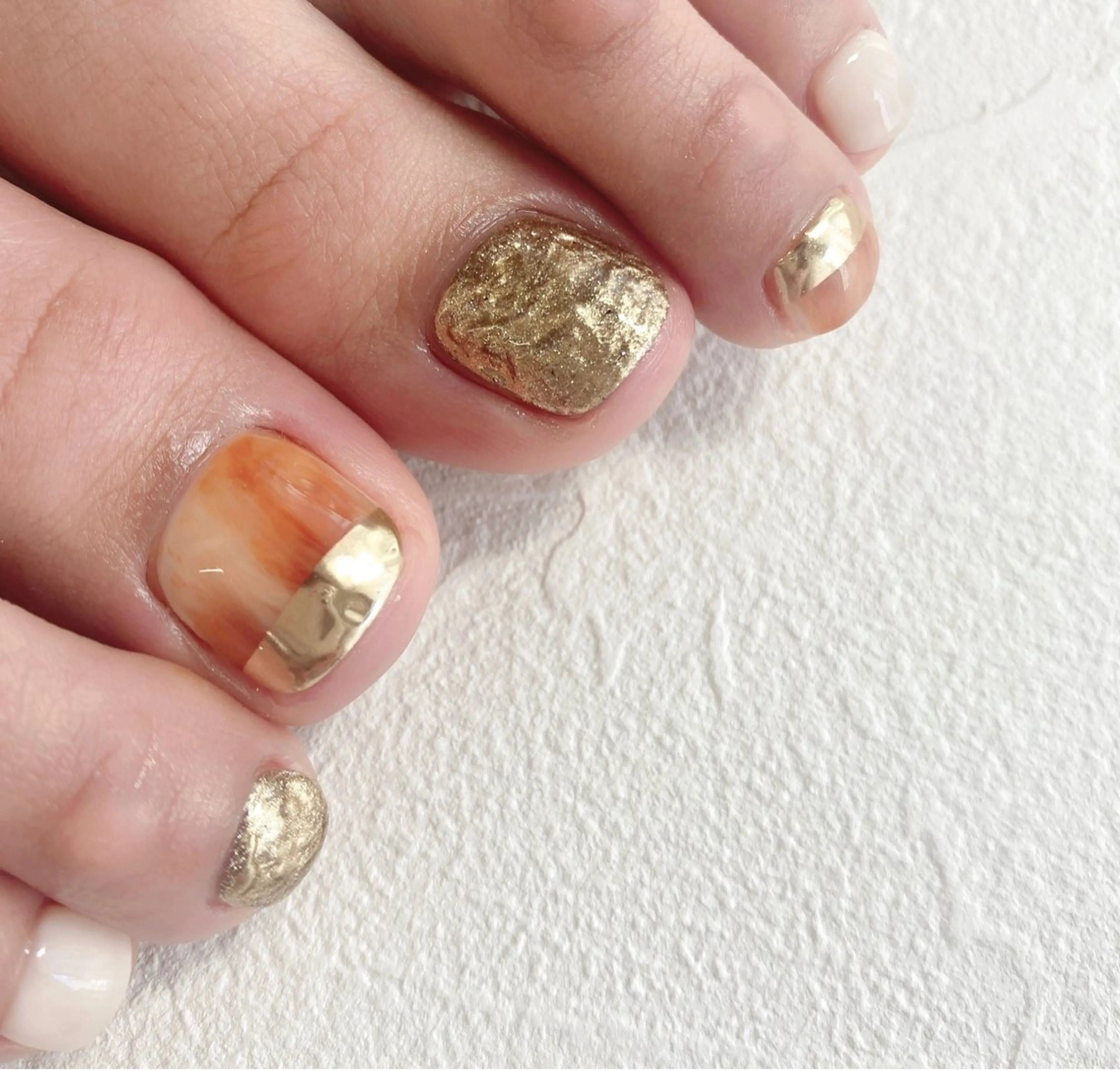 【オフ込み🌟角質ケア】4本お持ち込みデザインネイルの写真