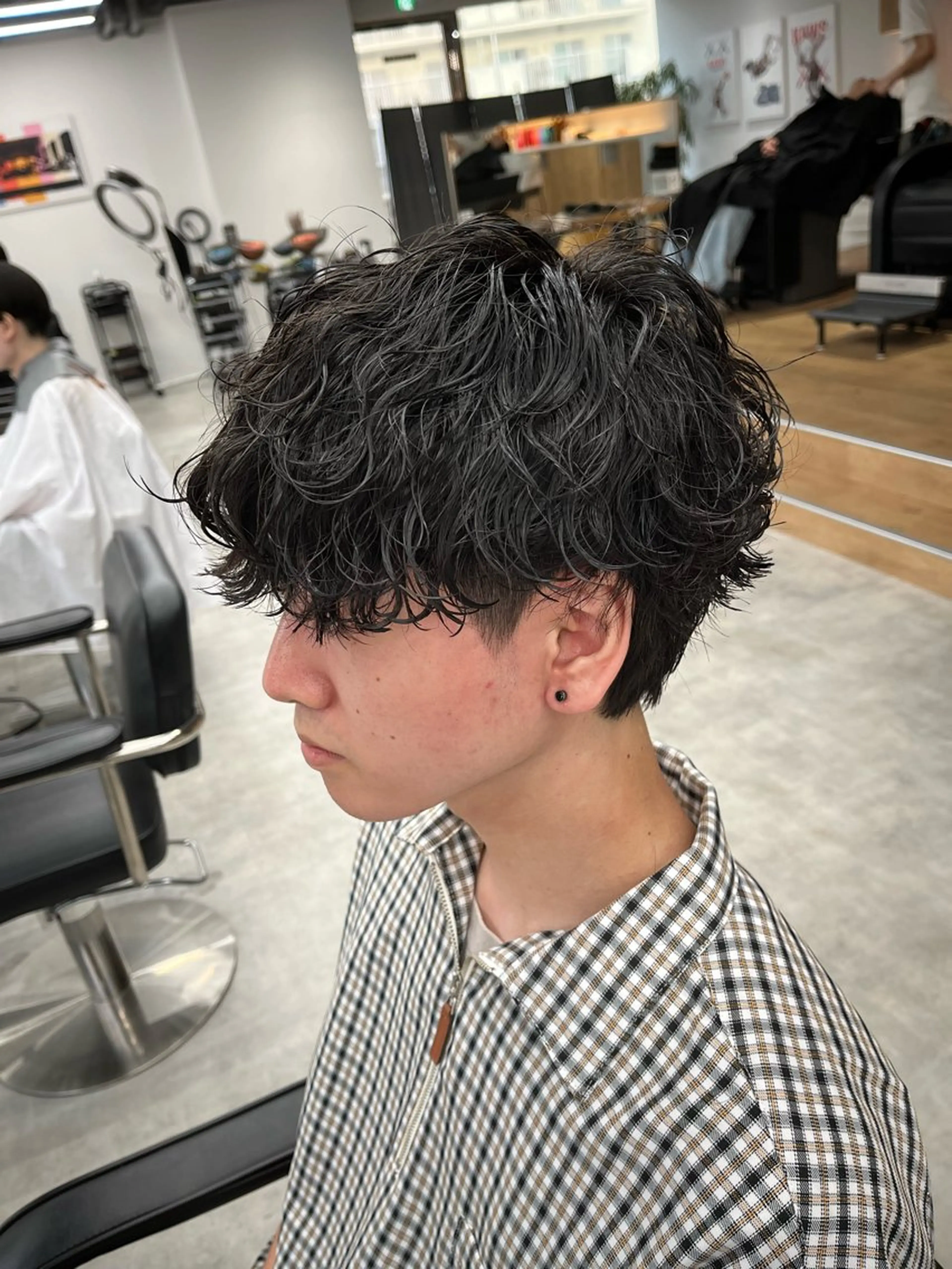 ショート パーマ メンズ メンズパーマ 波巻きパーマ スパイラルパーマ カット パーマ 新潟メンズパーマ 新潟駅/小田拓実のヘアスタイル