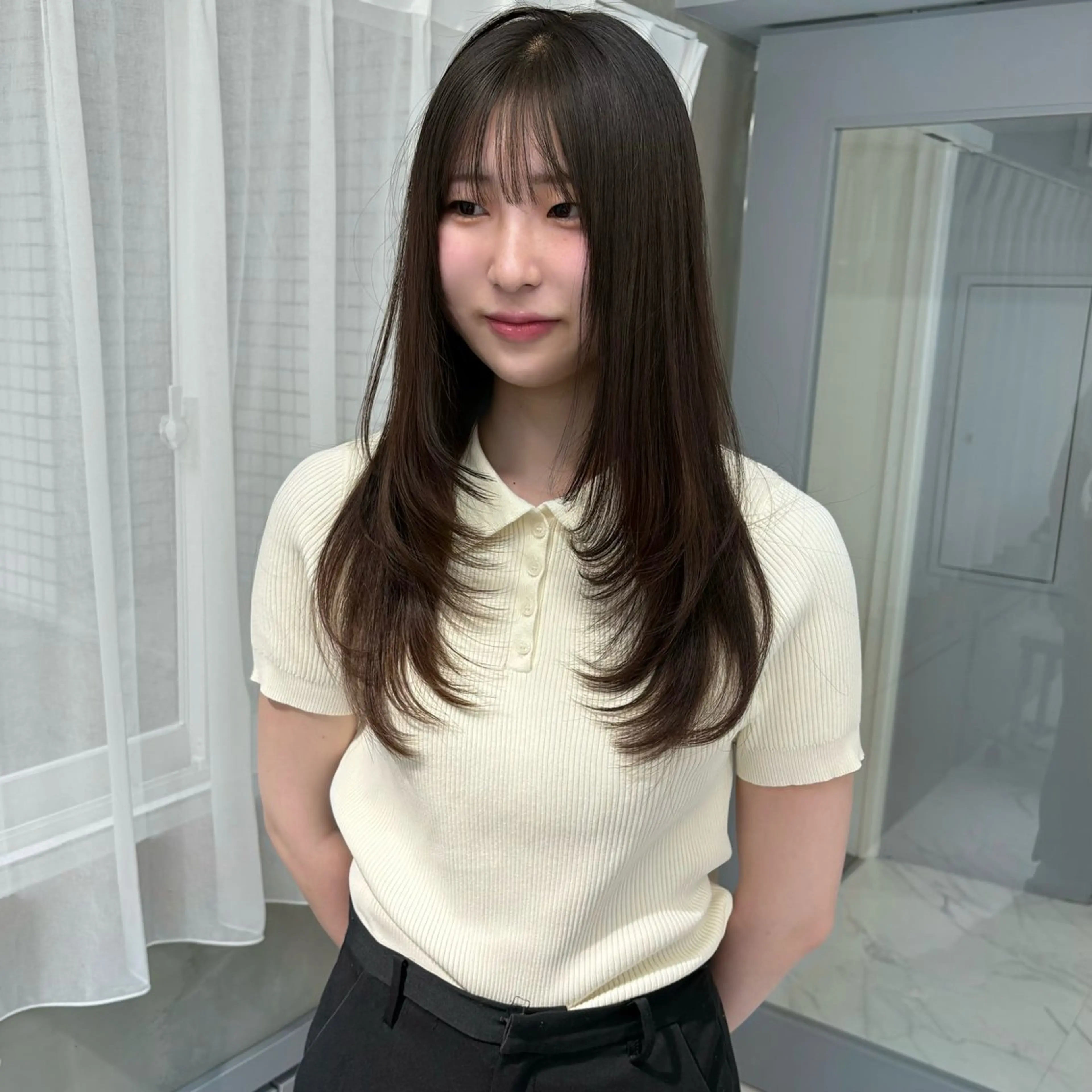 ロング レイヤーカット カット riko/レイヤー/ 艶カラー/ヘアセットのヘアスタイル