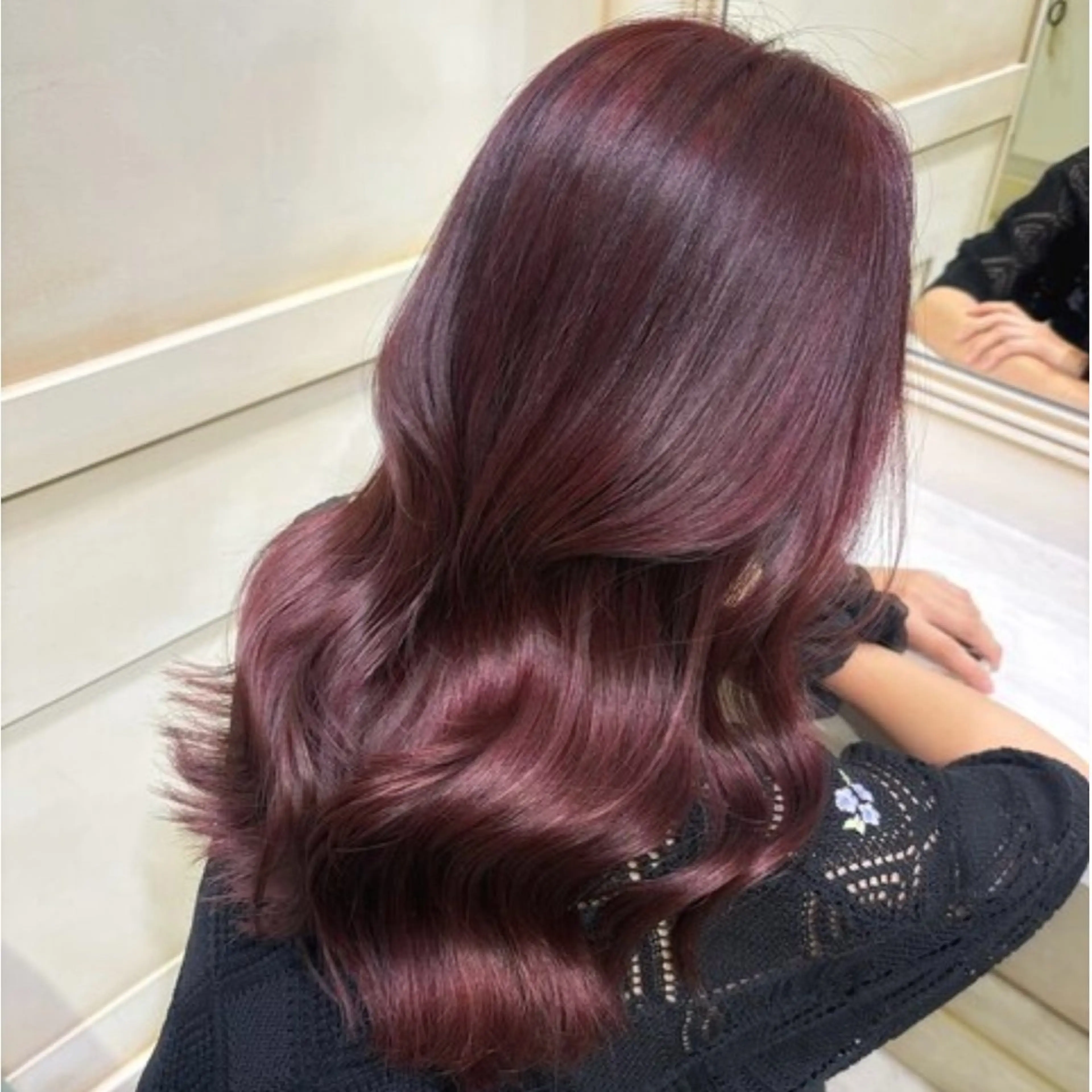 ロング カラー ブリーチ ブリーチなしカラー レッドカラー ヘアカラー 🦋ブリーチ/カラー 専門Aya💖のヘアスタイル