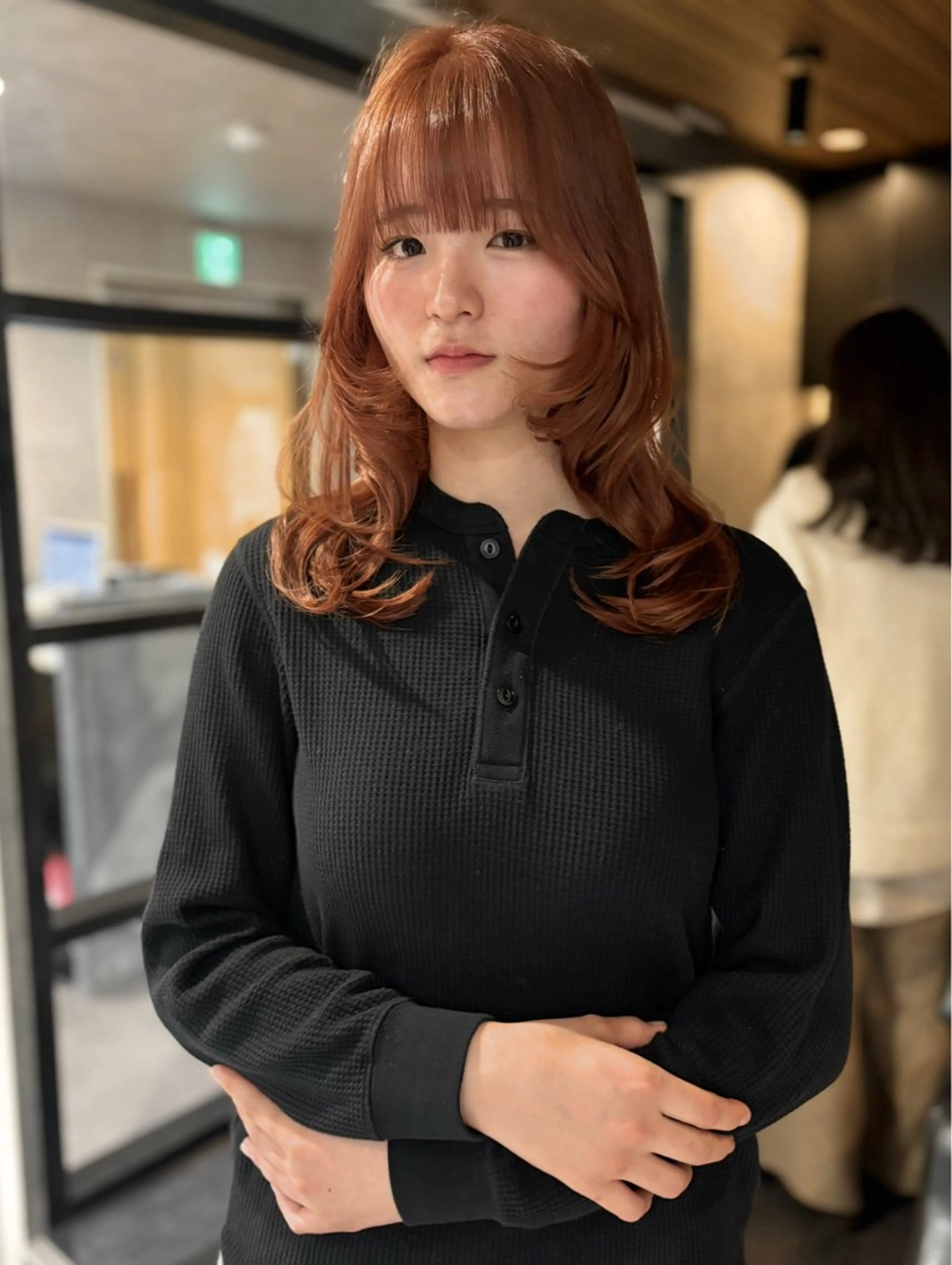 セミロング カット ヘアカラー レイヤーカット/韓国 /艶髪/ダブルカラーのヘアスタイル