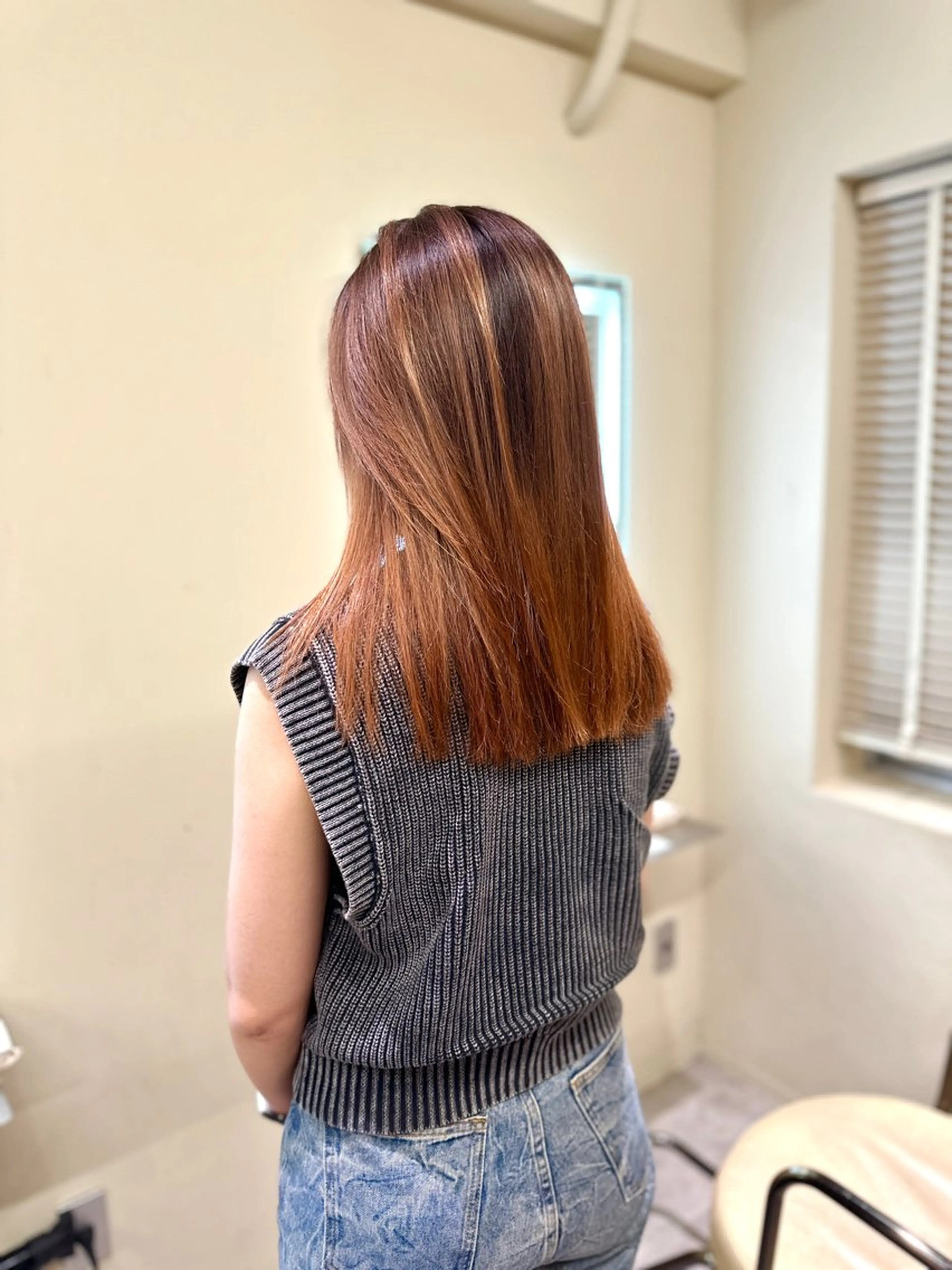 ロング カラー アディクシーカラー バレイヤージュ ブリーチ デザインカラー ダブルカラー カット ヘアカラー トリートメント opus 店長大和 レイヤー/赤み消しのヘアスタイル