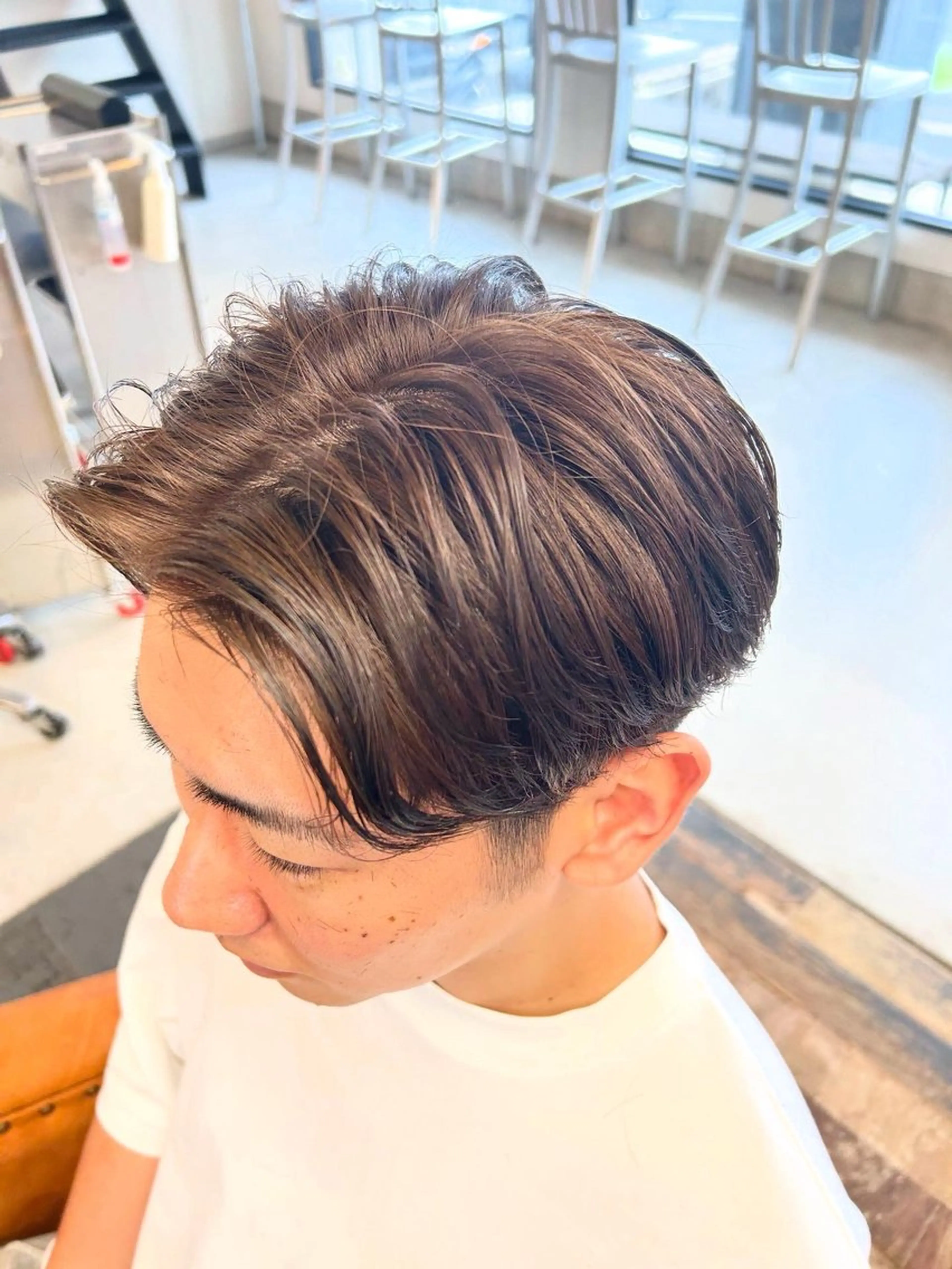 ミディアム カラー メンズ ブラウンカラー ナチュラルブラウン guinness所属・★美容柱★ 🔥はると🔥のヘアスタイル