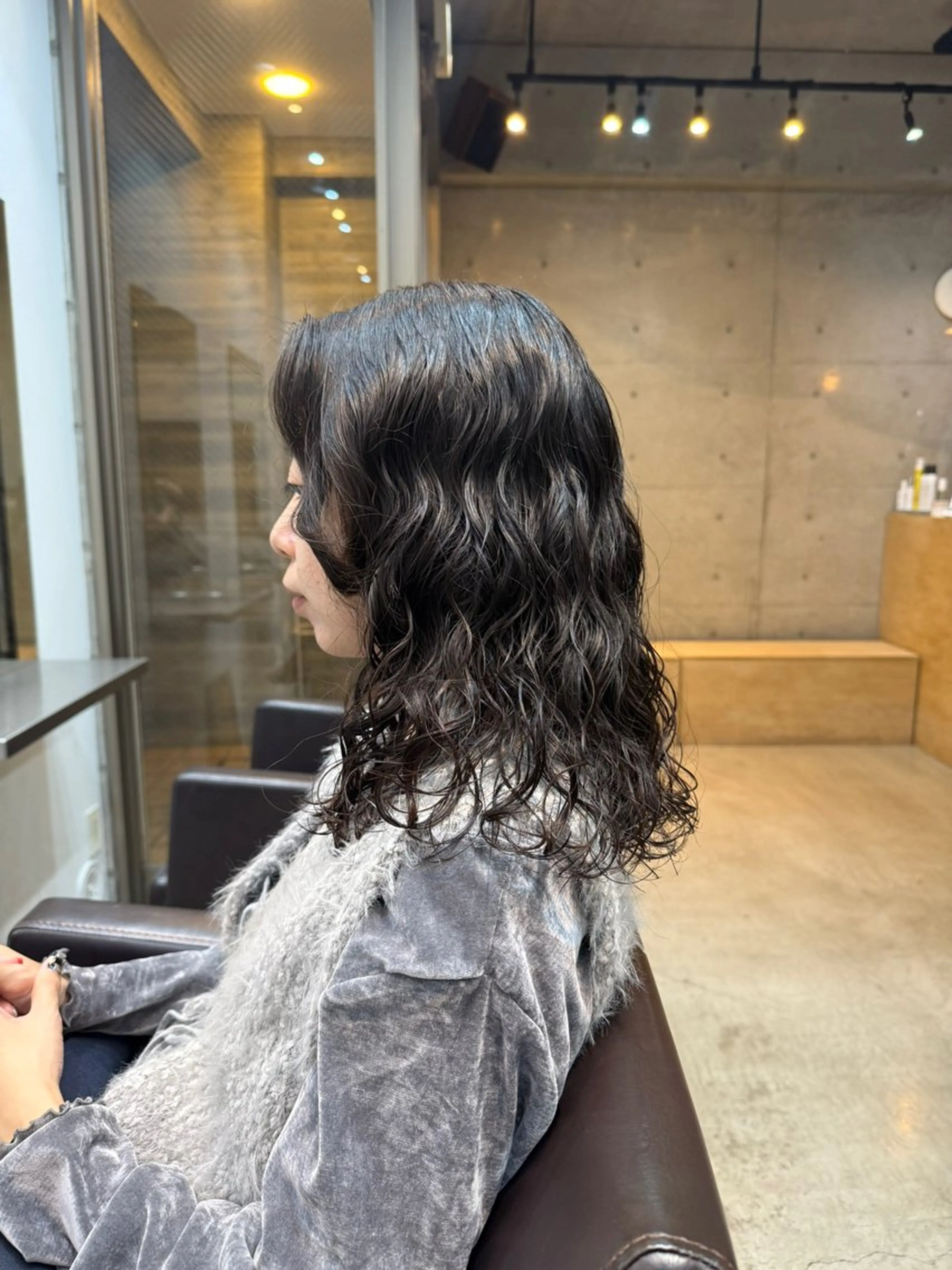 ミディアム カット パーマ トリートメント デジタルパーマ/ ウェーブパーマ/神野のヘアスタイル