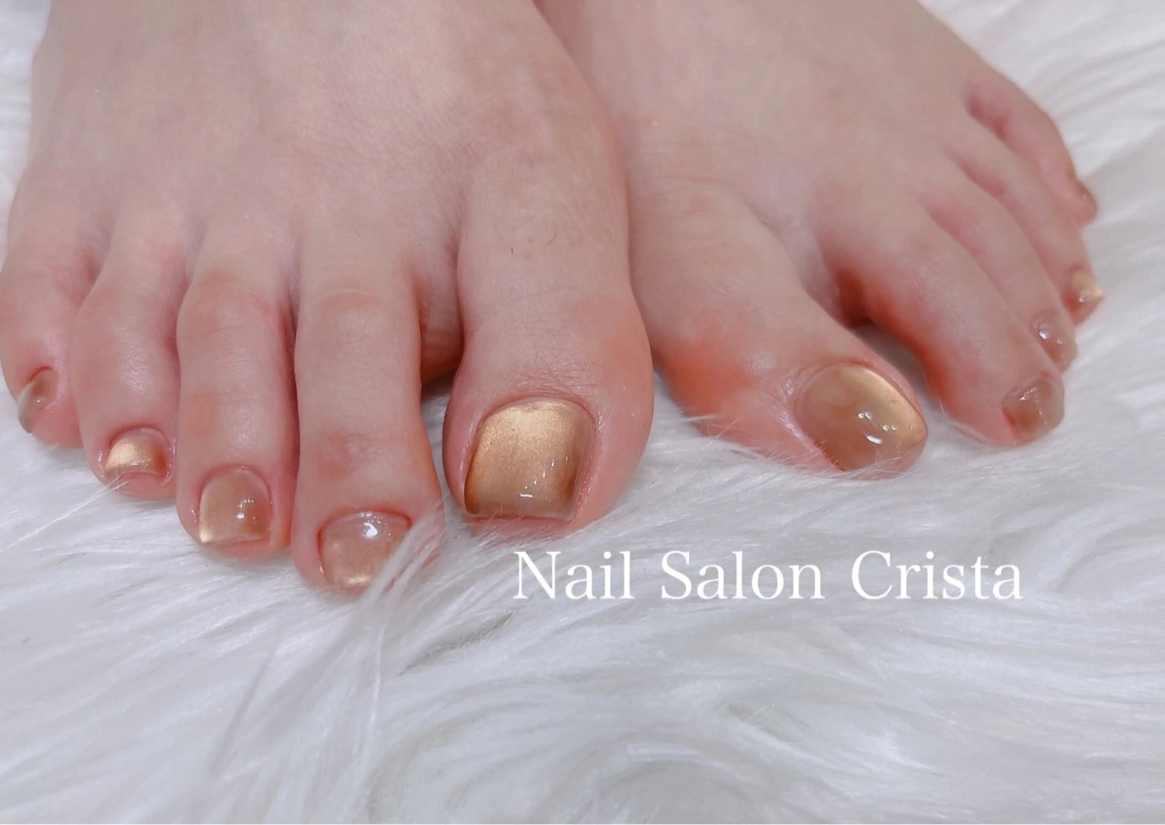 ネイル ブラウン ジェルネイル パラジェル フットネイル CRISTA所属・CRISTA MOMOのネイルデザイン