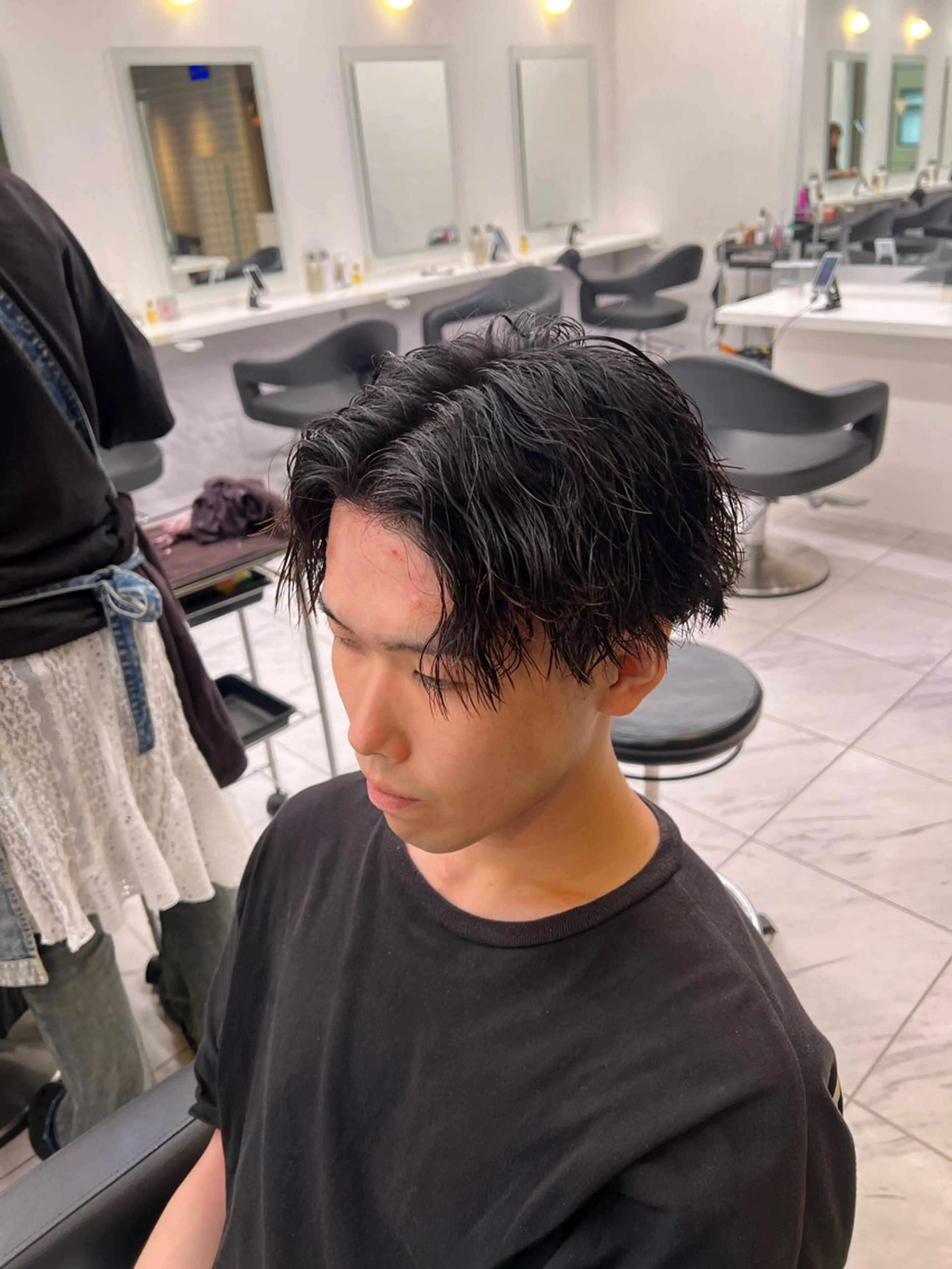 ショート カラー パーマ メンズ カット パーマ 韓国レイヤーカット /REIのヘアスタイル