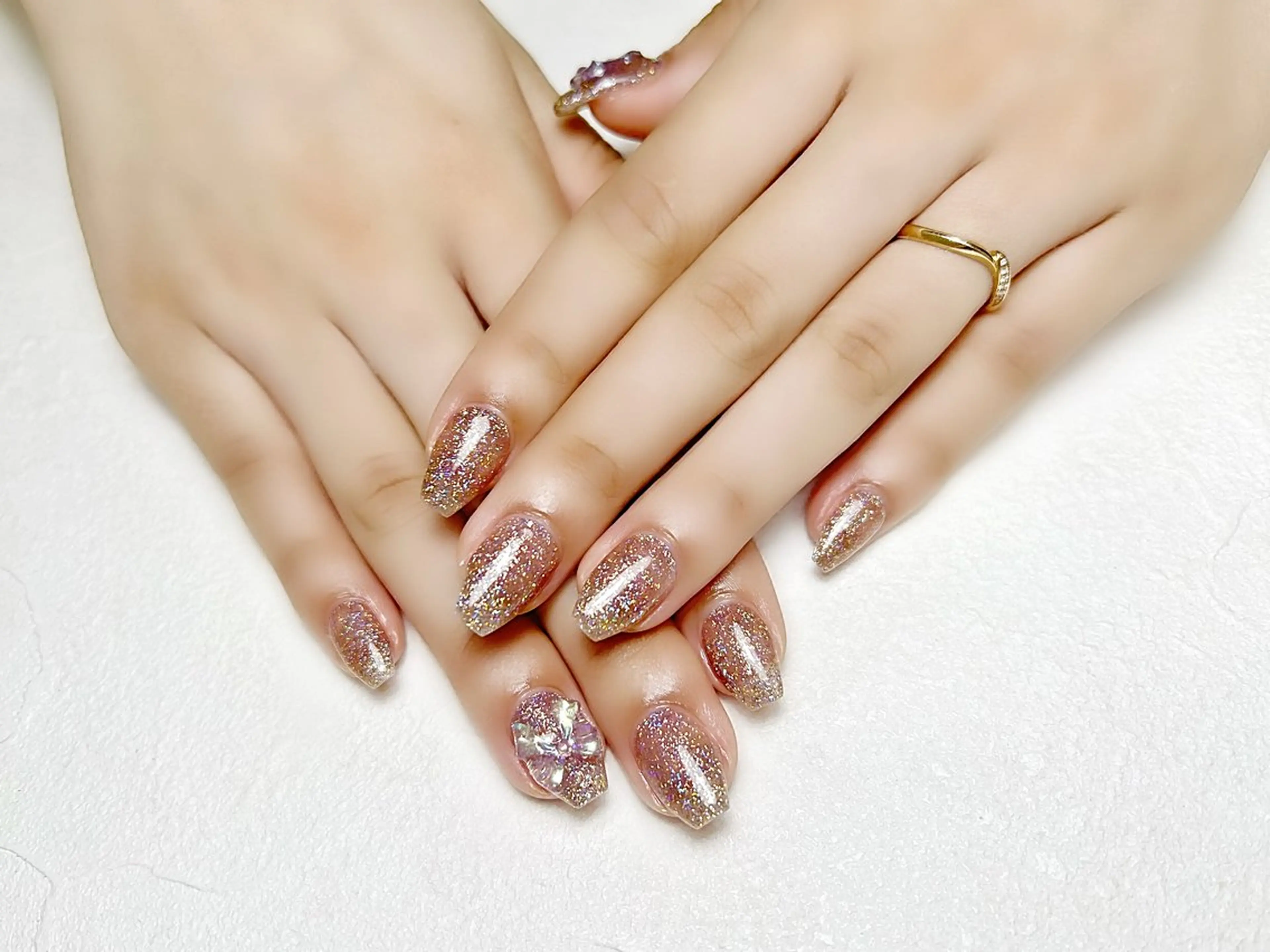 ネイル ブラウン フラッシュネイル オフィスネイル ワンカラーネイル リボン rouse nail RISATOのネイルデザイン
