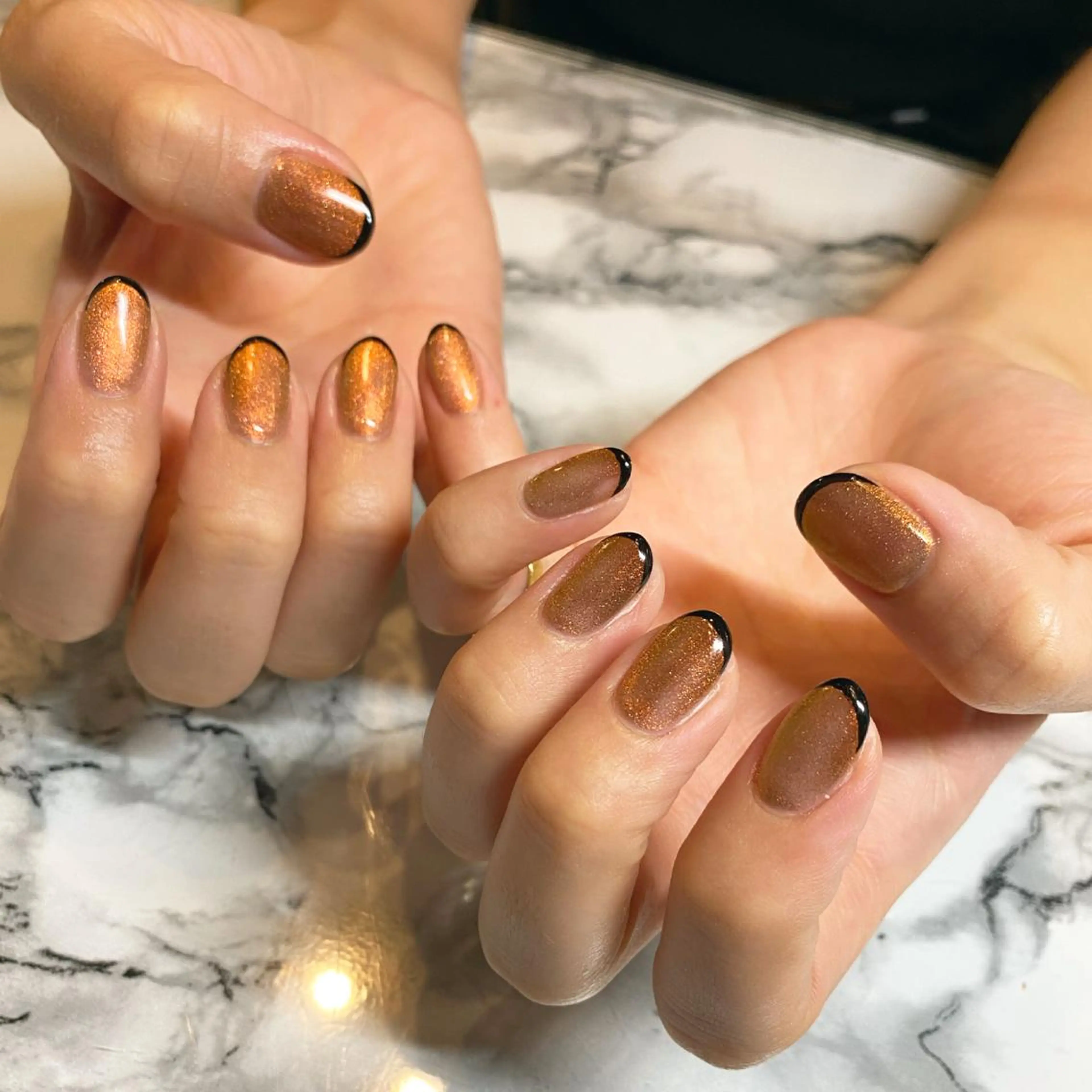 ネイル アートネイル オーロラネイル フレンチネイル キラキラネイル 韓国ネイル To Me Nail所属・🩵 mei🩵のネイルデザイン