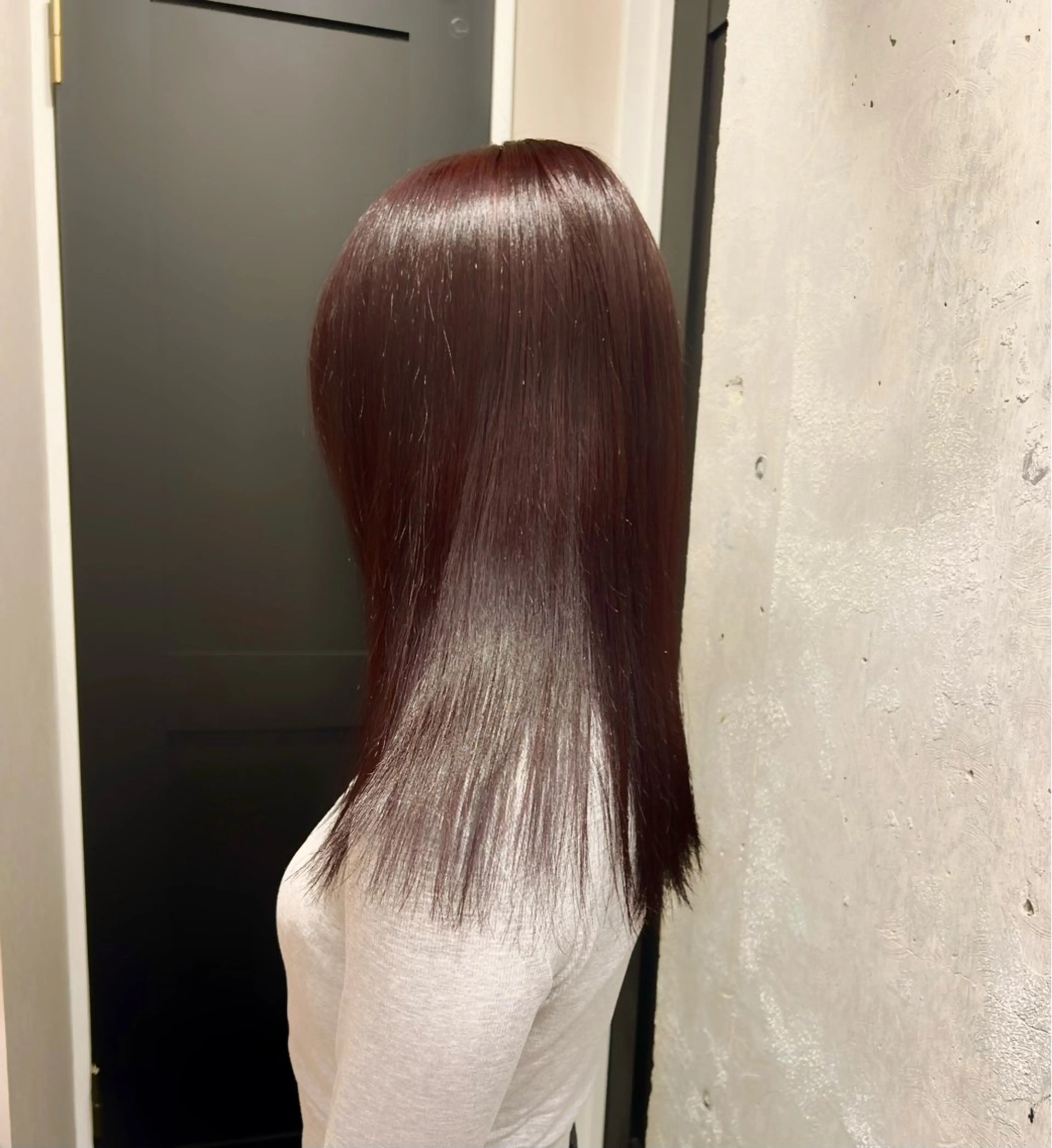 ミディアム カラー カシス ピンクカラー 長田 すみれ子のヘアスタイル