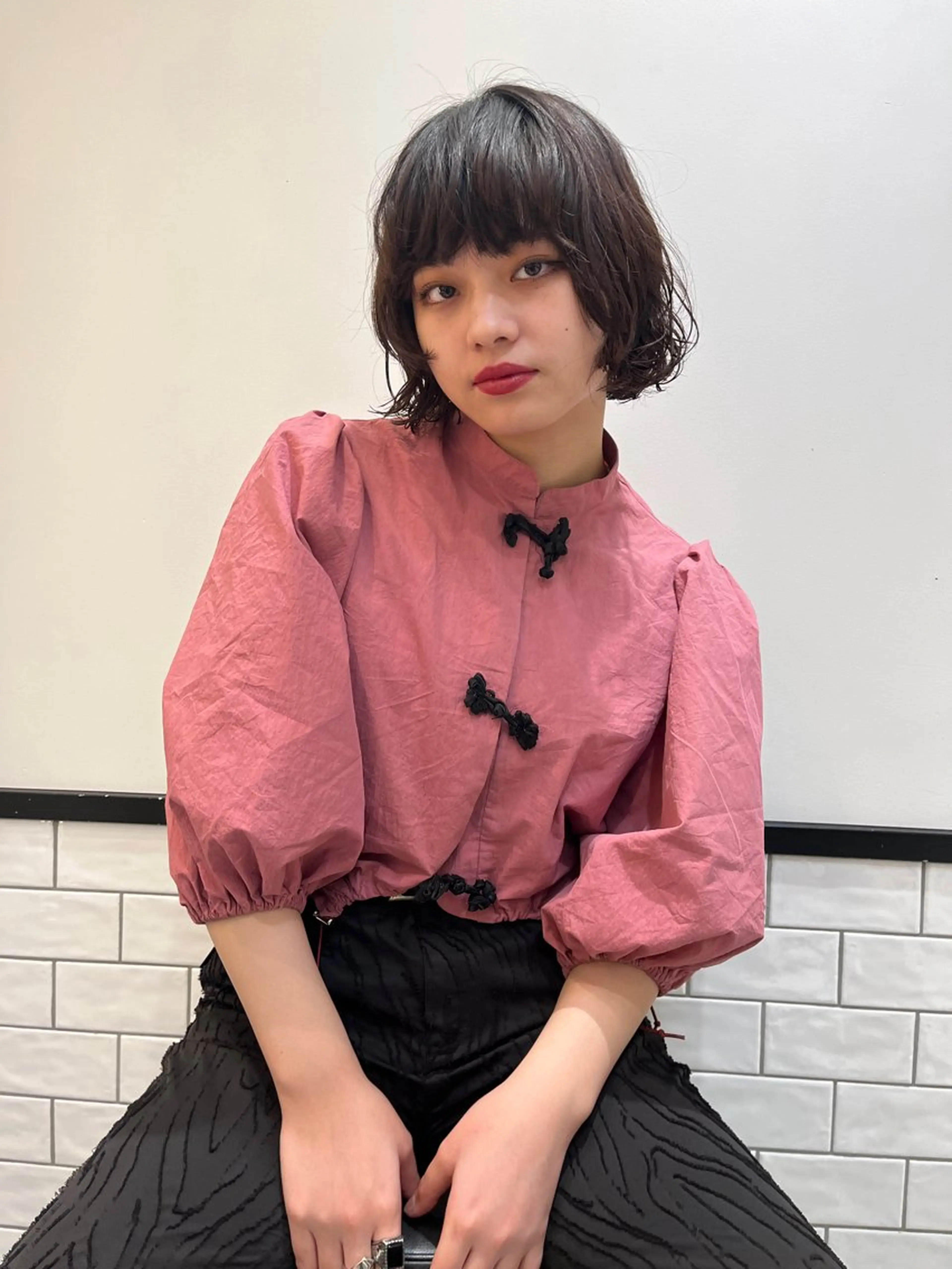 ミディアム ミディアムパーマ ボブ ミンクス銀座店所属・MINX 外山 海成/銀座のヘアスタイル