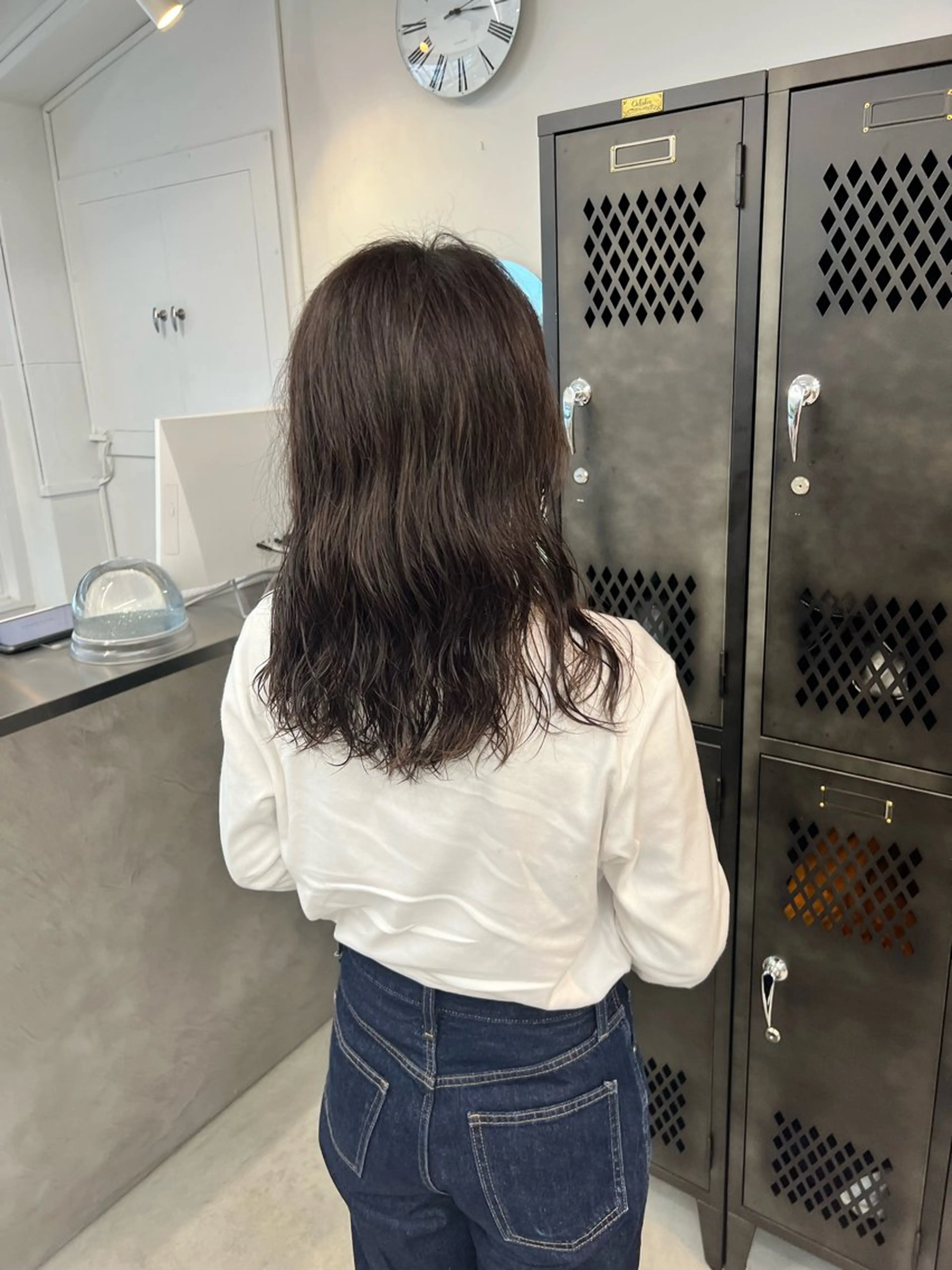 ミディアム カット ヘアカラー トリートメント INORI /フェイスレイヤーのヘアスタイル