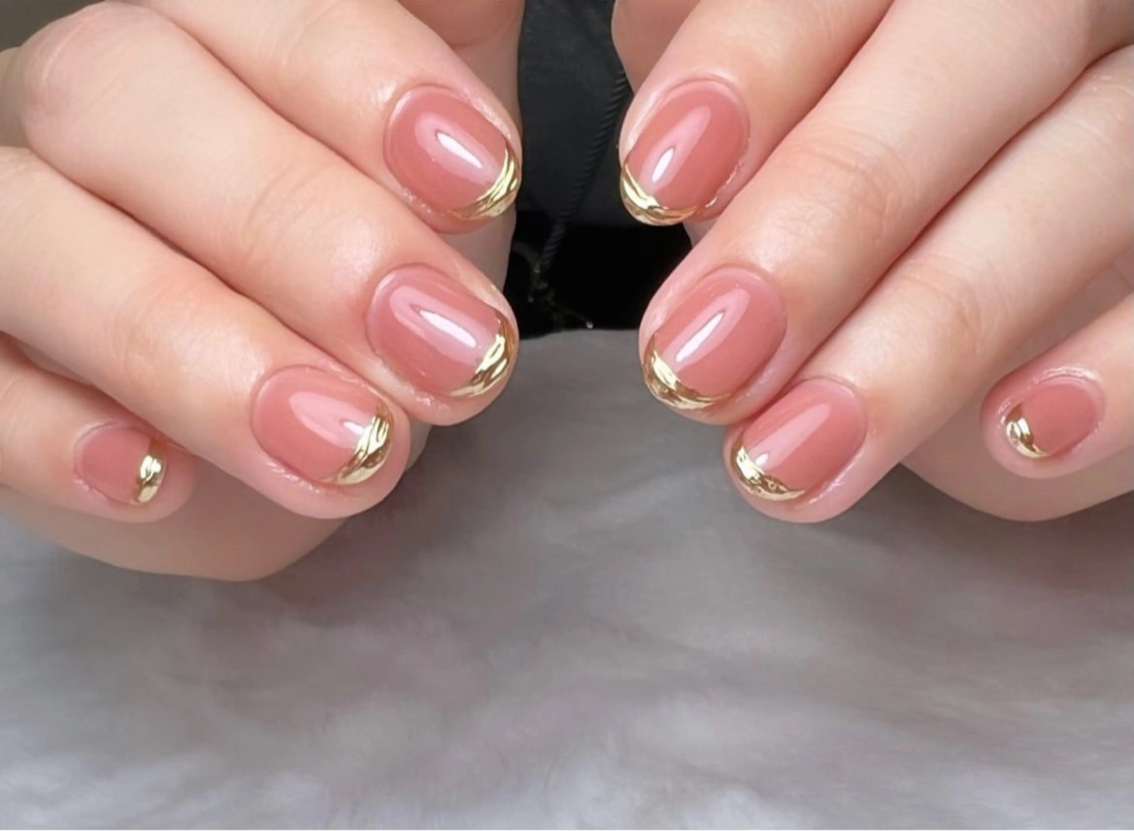 ネイル フレンチネイル ミラーネイル miiiiiking-nail所属・賀城 美幸のネイルデザイン