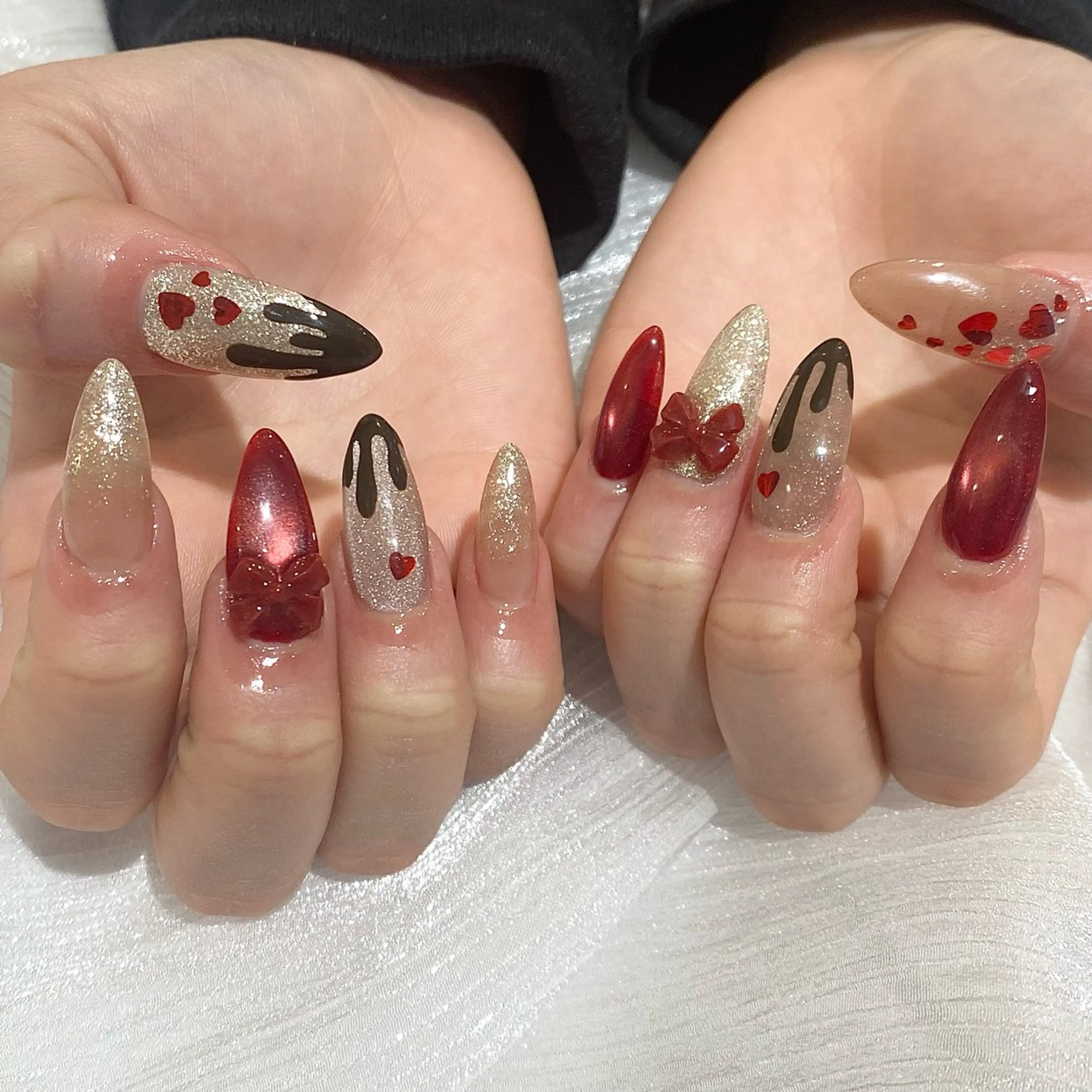 ネイル バレンタイン ハンドネイル ♡うるちゅるネイル♡ Julianaのネイルデザイン