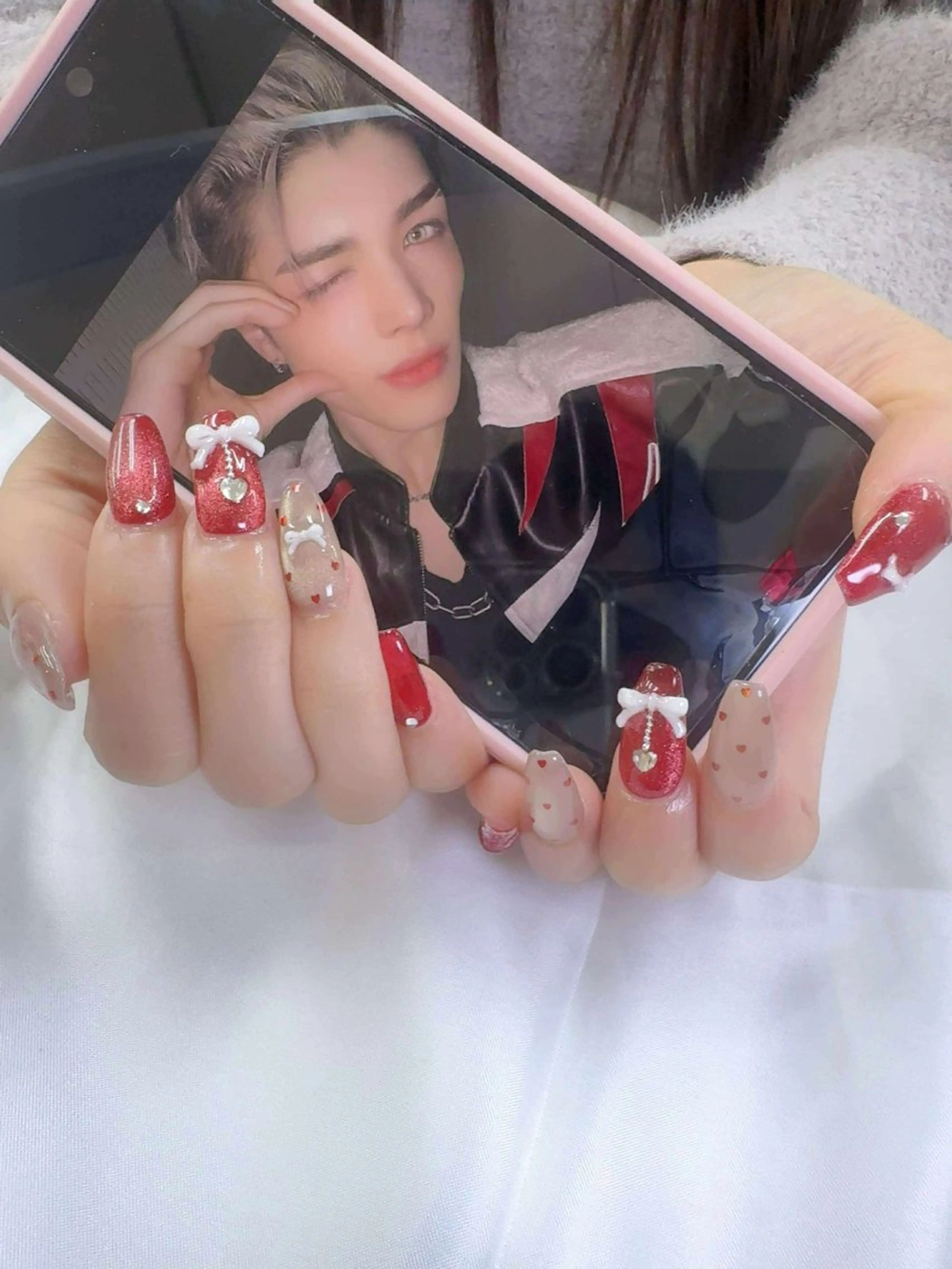 ネイル 成人式 フレンチネイル グラデーション 韓国ネイル マグネットネイル ハンドネイル ハンドケア Hara Nail 【パラジェル使用】のネイルデザイン