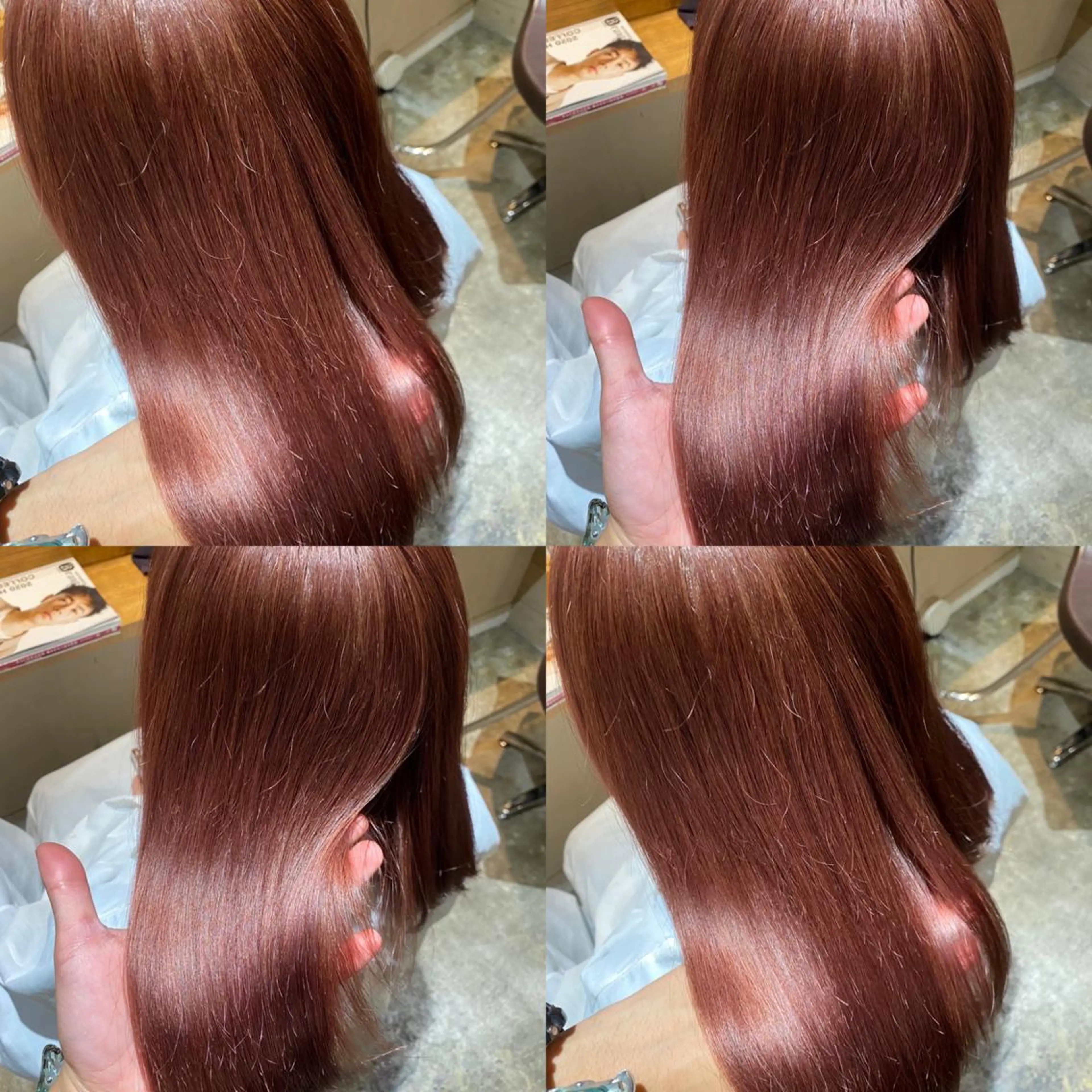 セミロング カラー ブリーチ カット 縮毛矯正 トリートメント ご予約 宜しくお願いします！のヘアスタイル