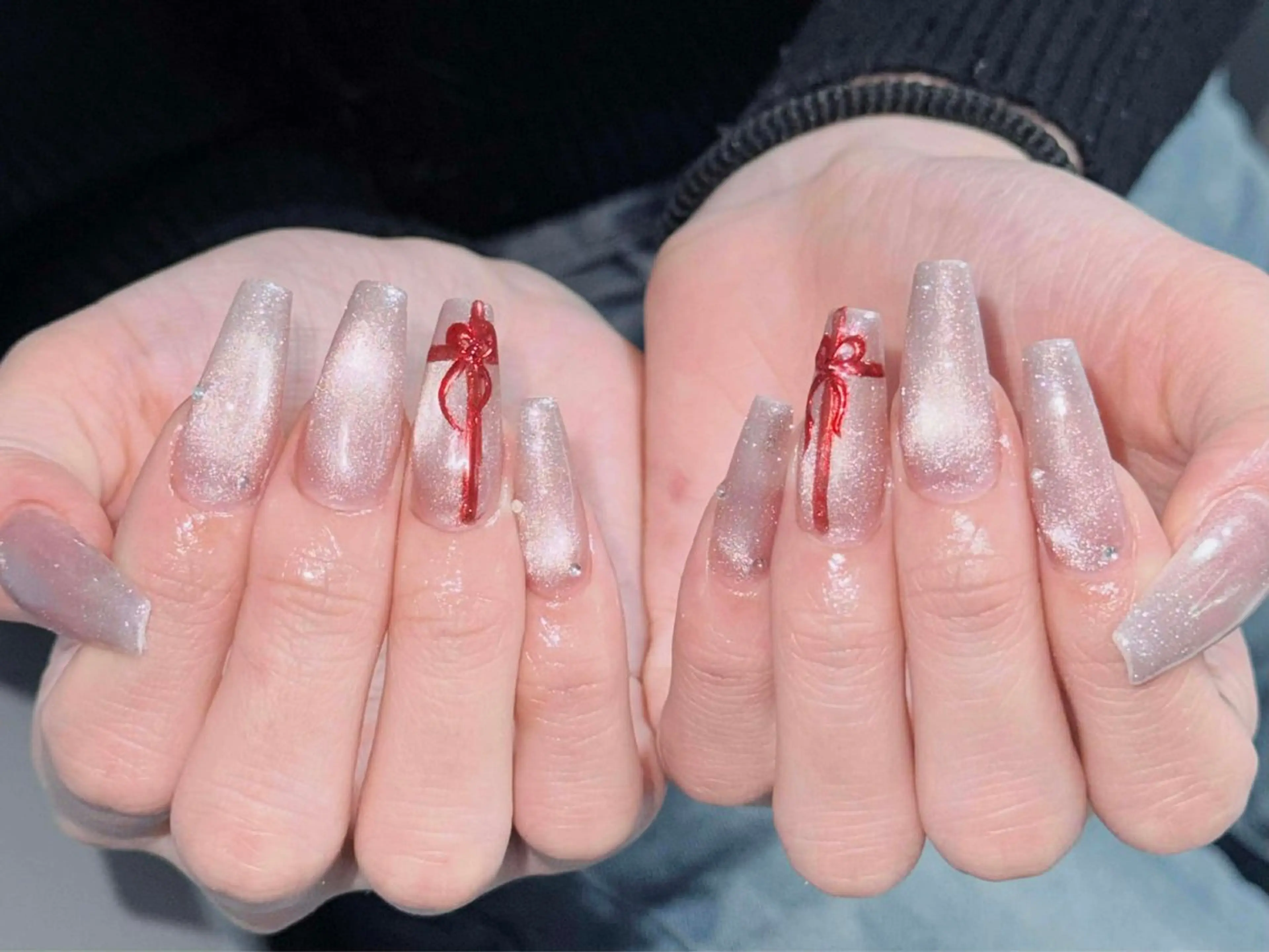 ネイル オーロラネイル 長さ出し フットネイル フレンチネイル ジェルネイル アンアンBelle Nail Salonのネイルデザイン