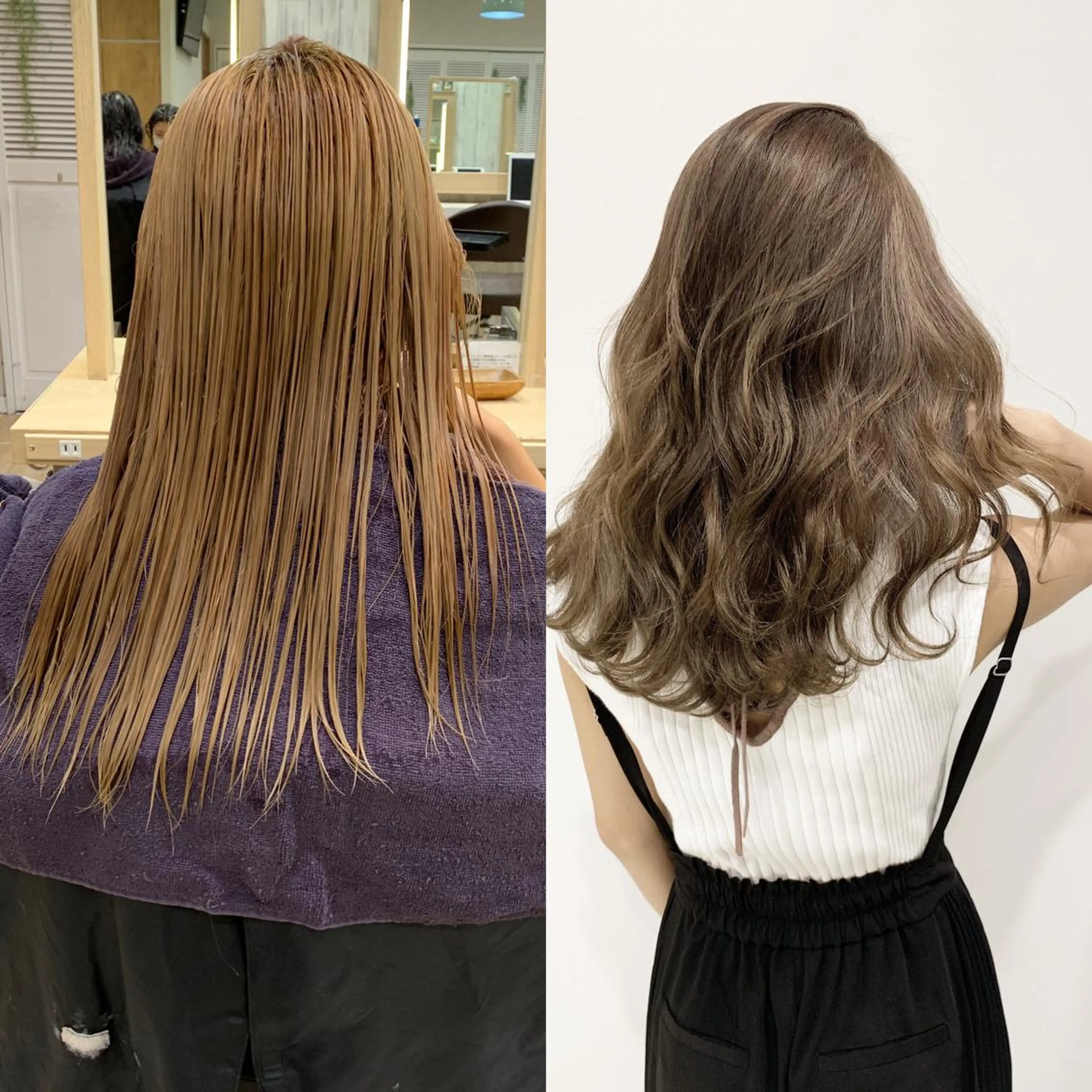 セミロング カラー ヘアアレンジ ダブルカラー グレージュ ヘアカラー TATSUYA アートディレクターのヘアスタイル
