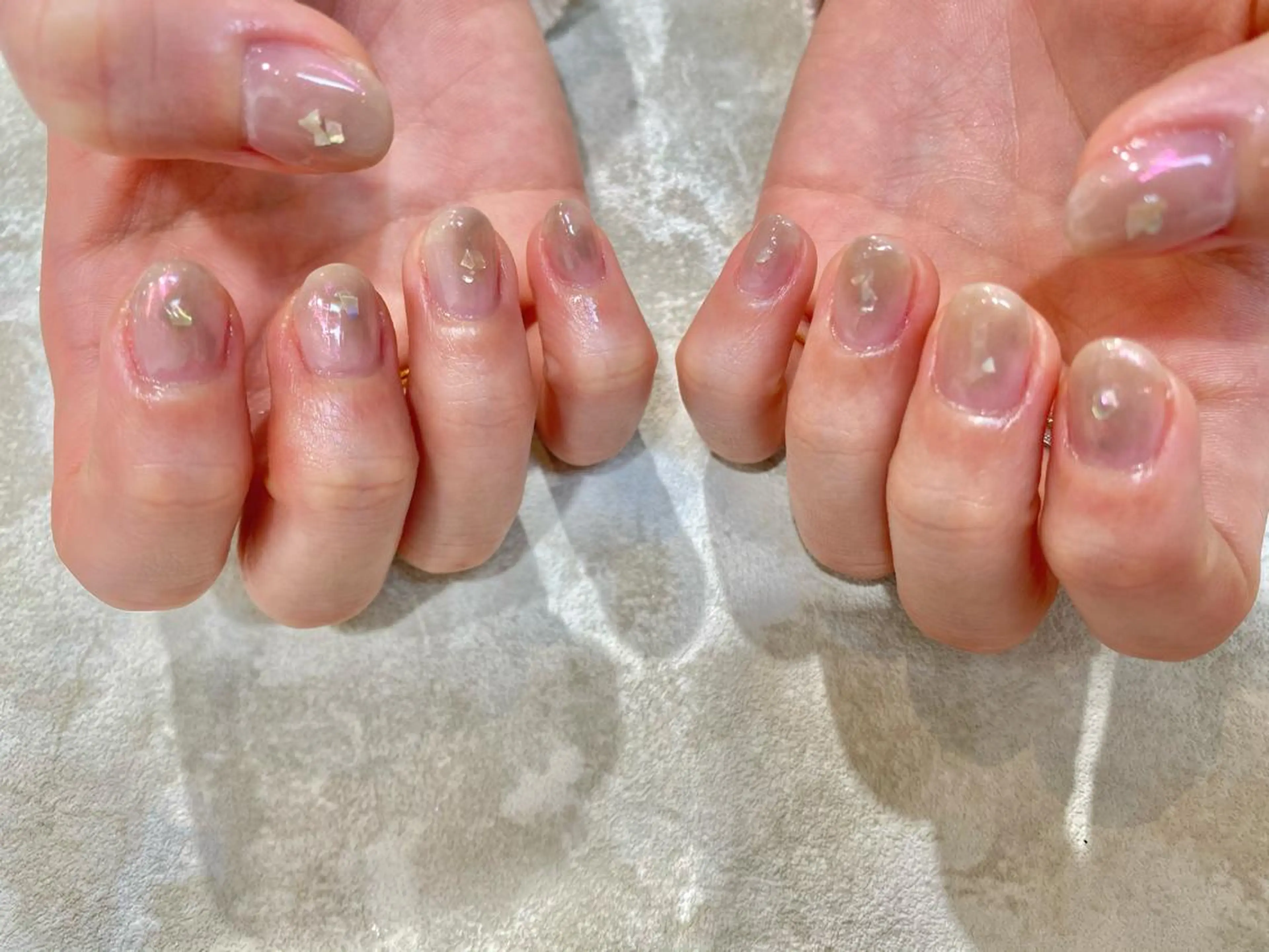 ネイル オーロラネイル ピンク 春ネイル JurerEye☆ Marikoのネイルデザイン