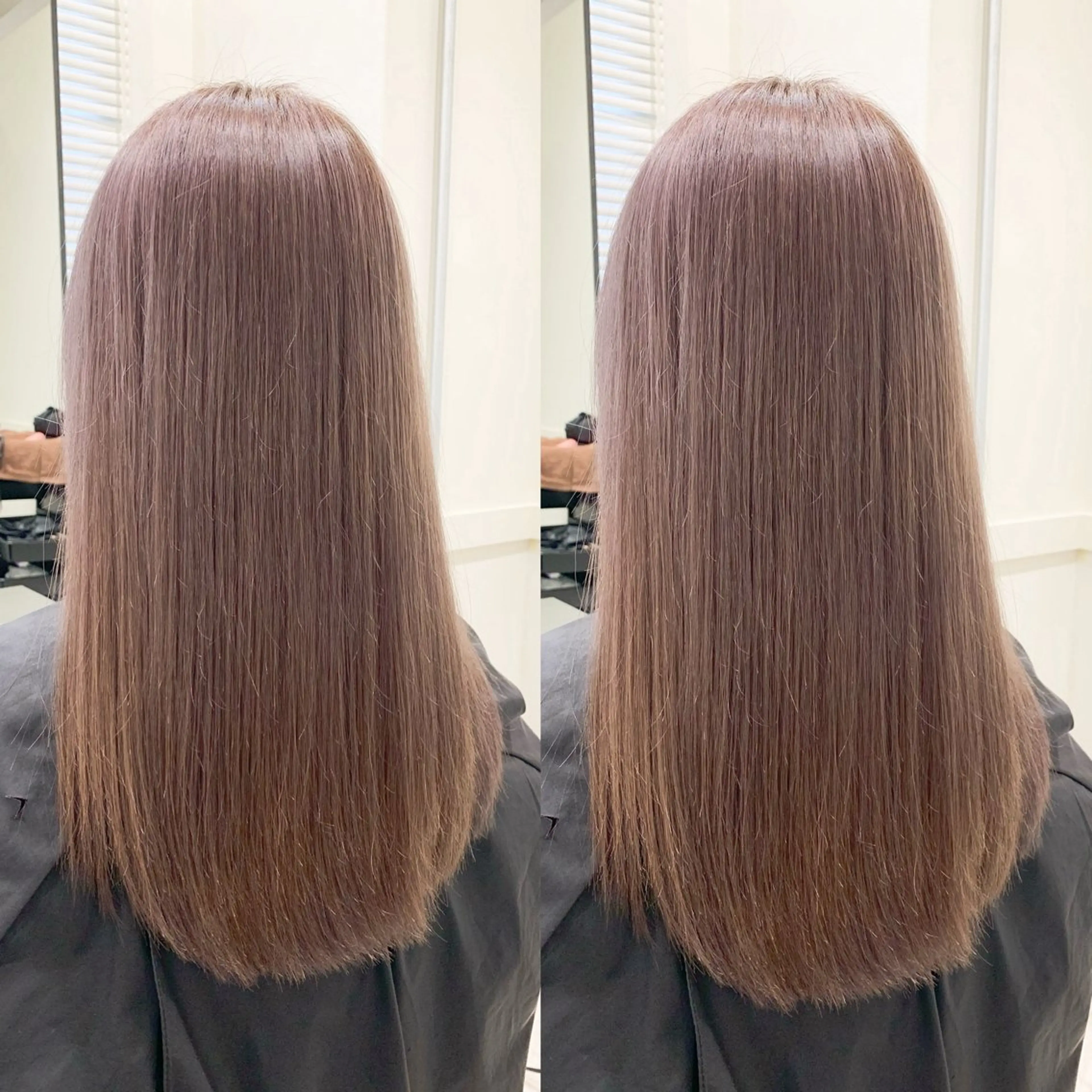 カラー ブリーチ ピンクカラー 縮毛矯正/髪質改善 /レイヤー/韓国のヘアスタイル