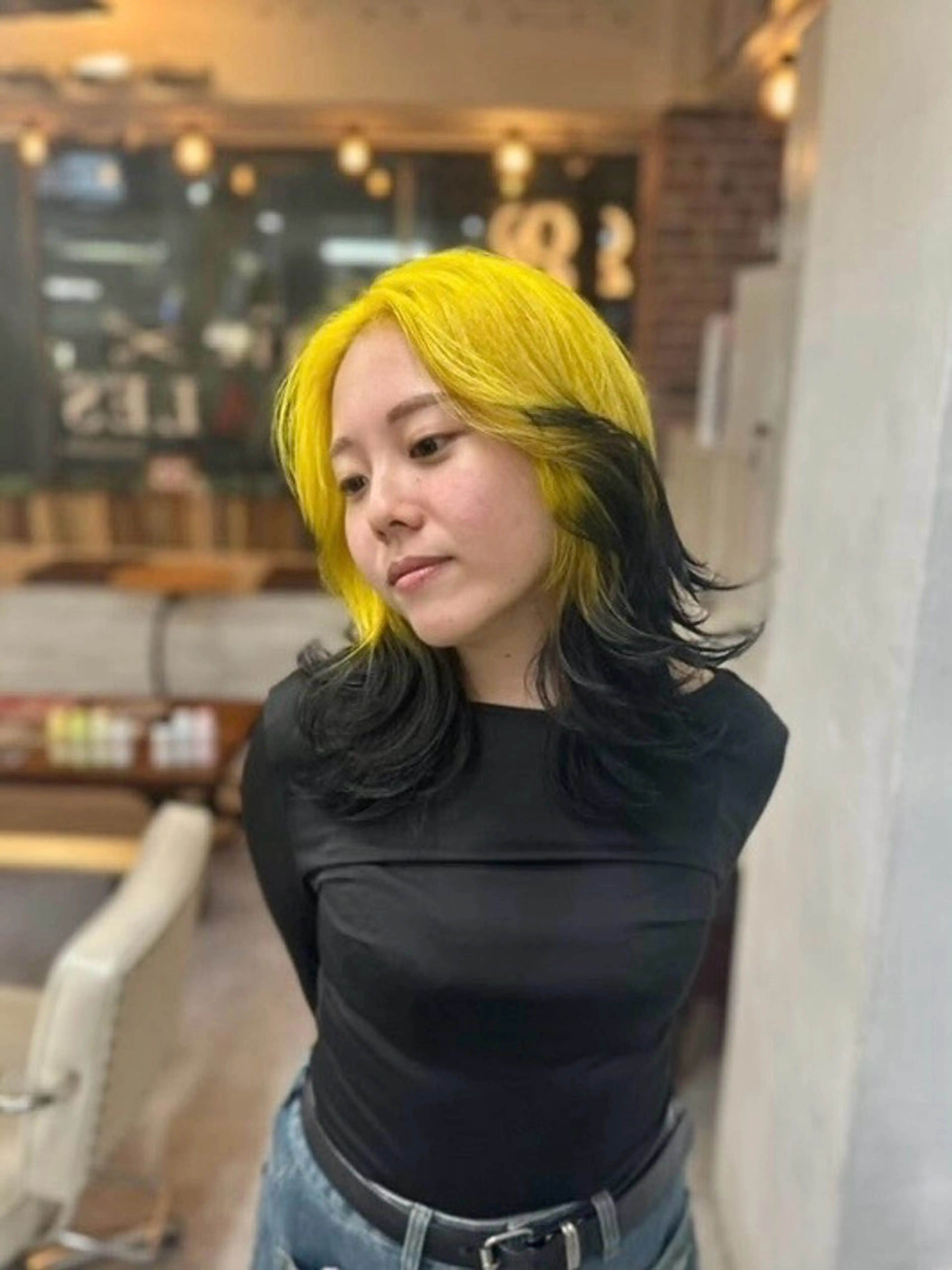 ミディアム カラー カット ヘアカラー トリートメント ウルフレイヤー エクステ/kokiのヘアスタイル