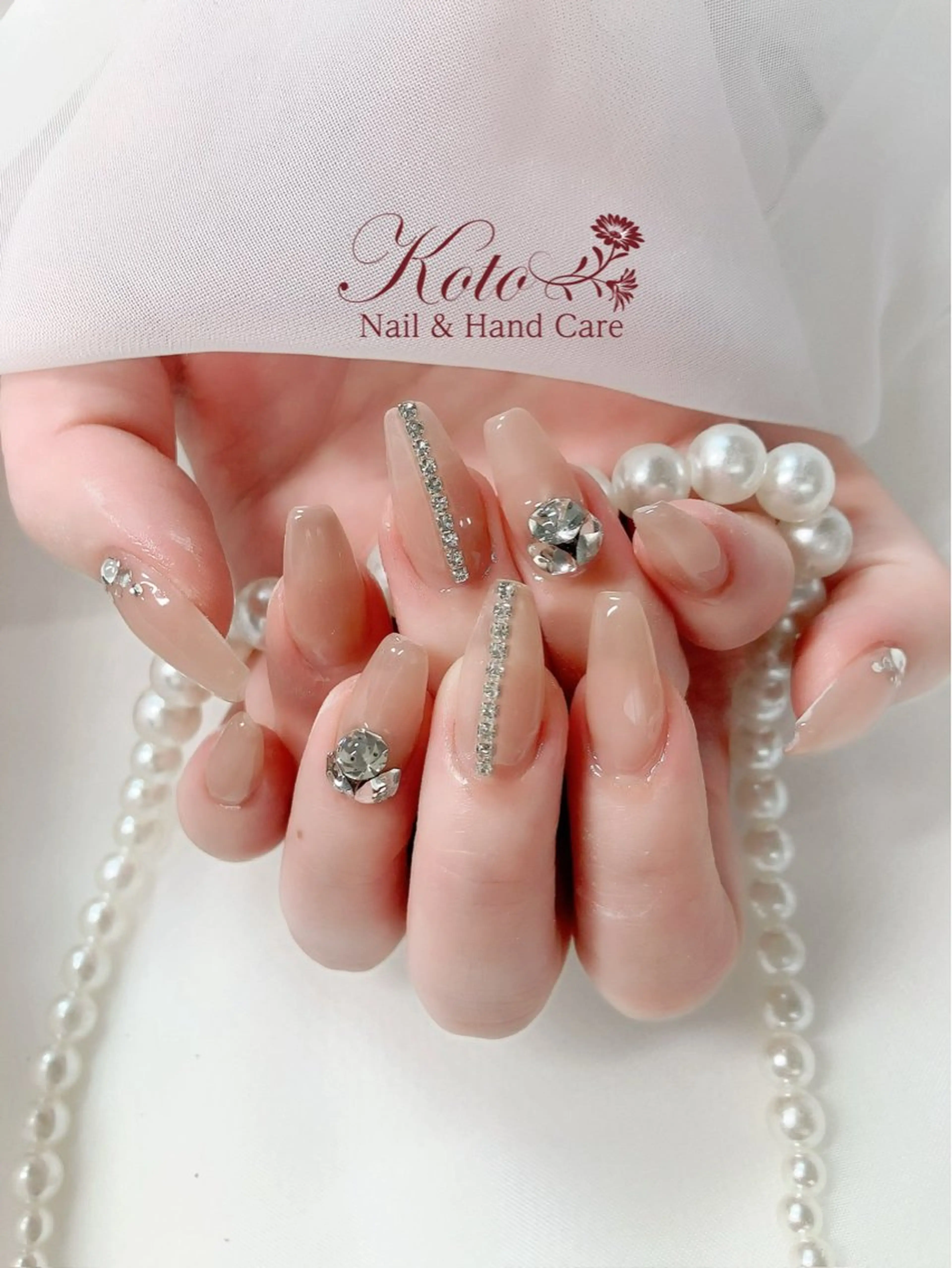 ネイル 長さ出し ジェルネイル 持ち込み ニュアンスネイル 赤色 ハンドネイル Nail Salon KOTOのネイルデザイン