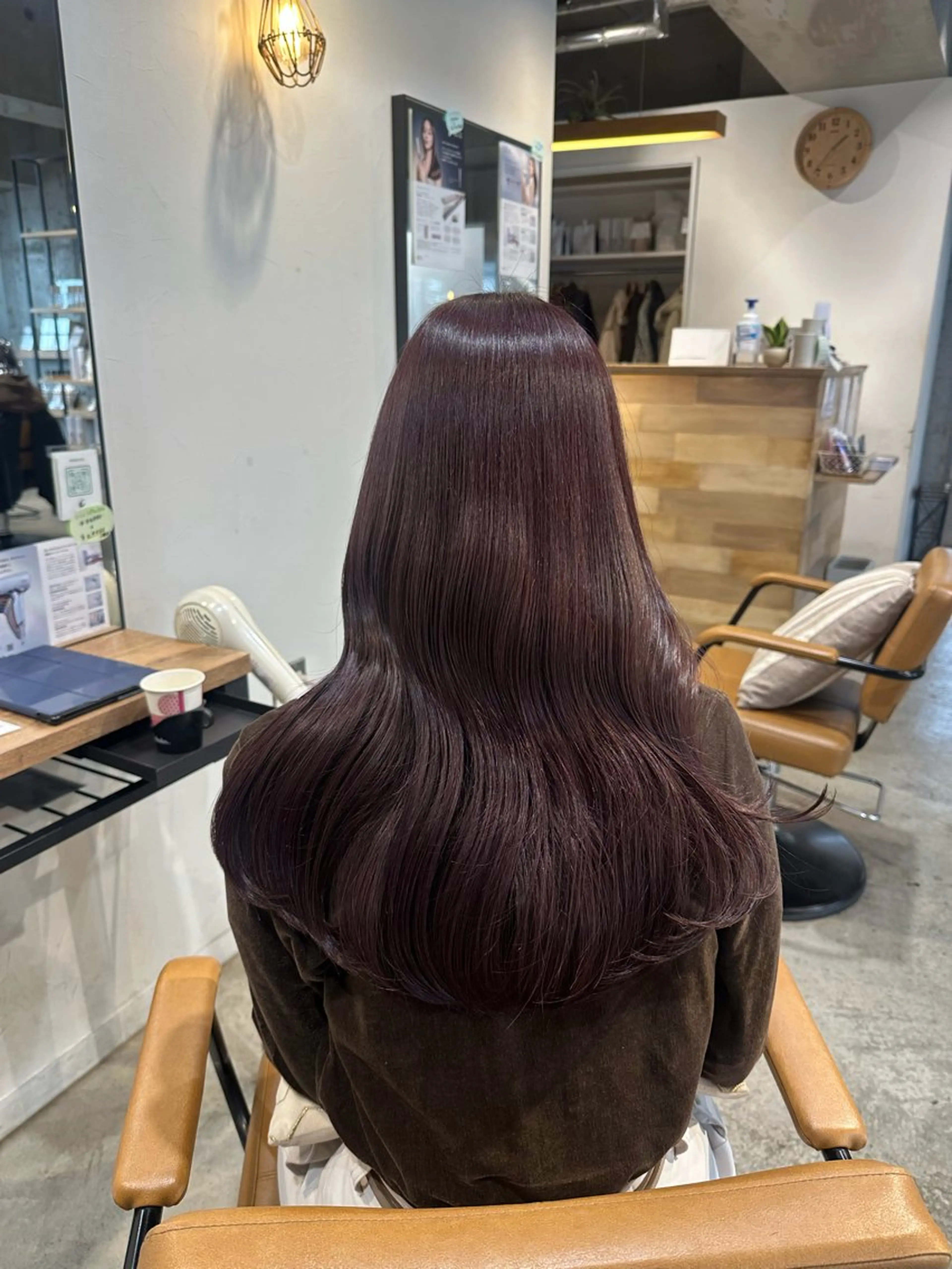 ロング カラー カット ヘアカラー トリートメント ヘッドスパ 韓国レイヤー・ボブ/ 暖色⭐️優香⭐️のヘアスタイル