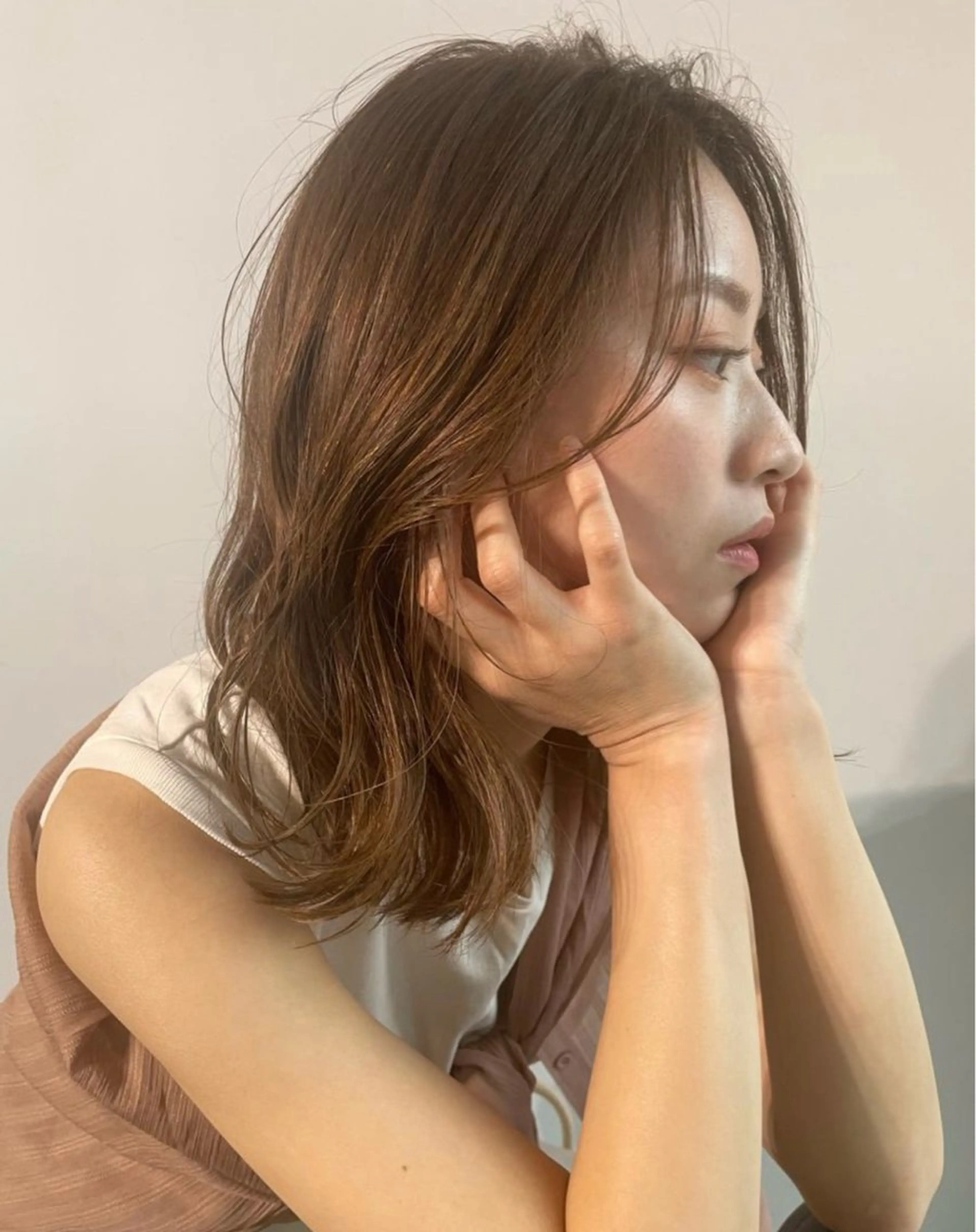 セミロング 最新ケアカラー 髪質改善YUTOのヘアスタイル