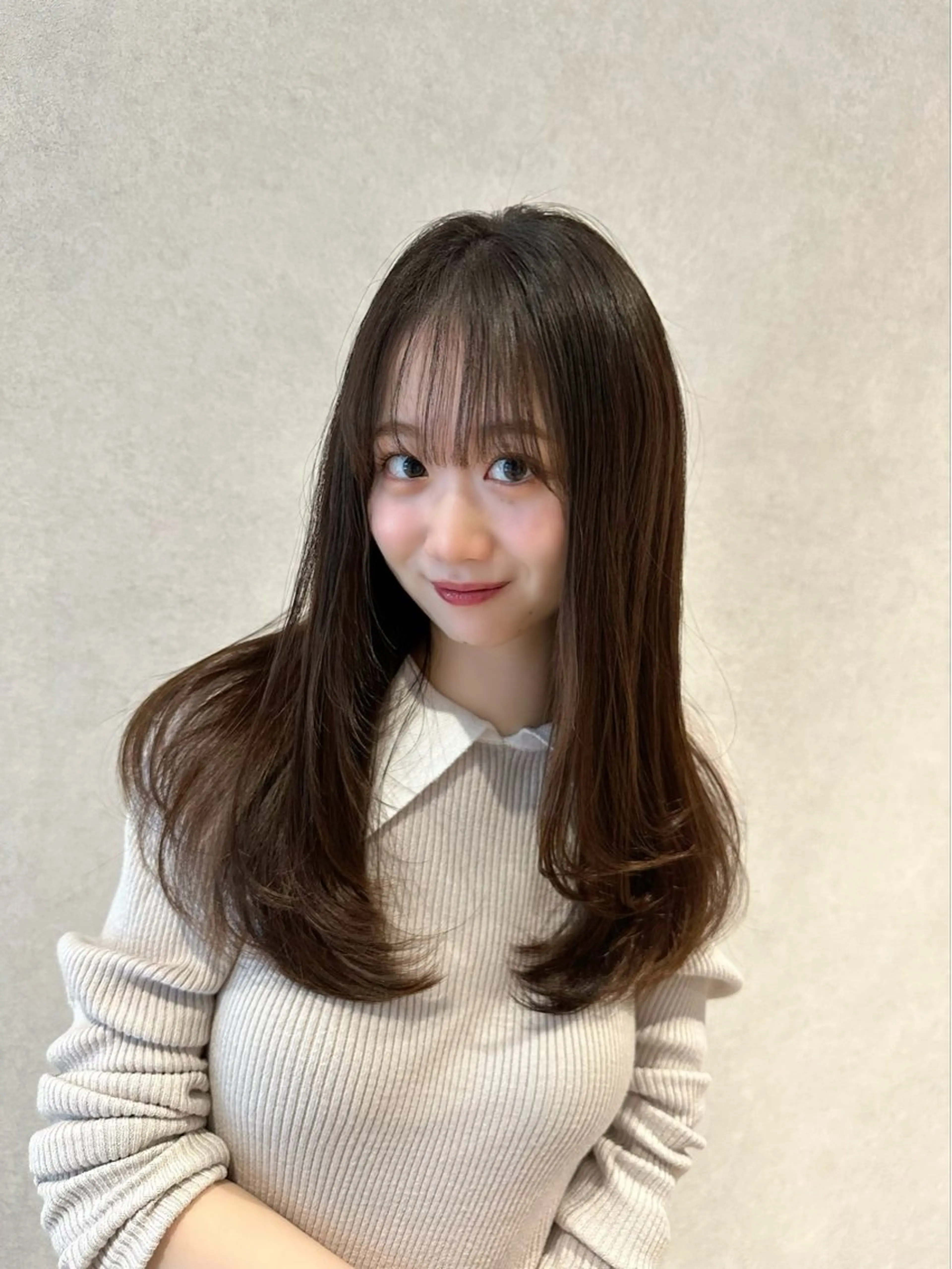 セミロング カット トリートメント レイヤー/ハッシュ 渋谷/サッタのヘアスタイル