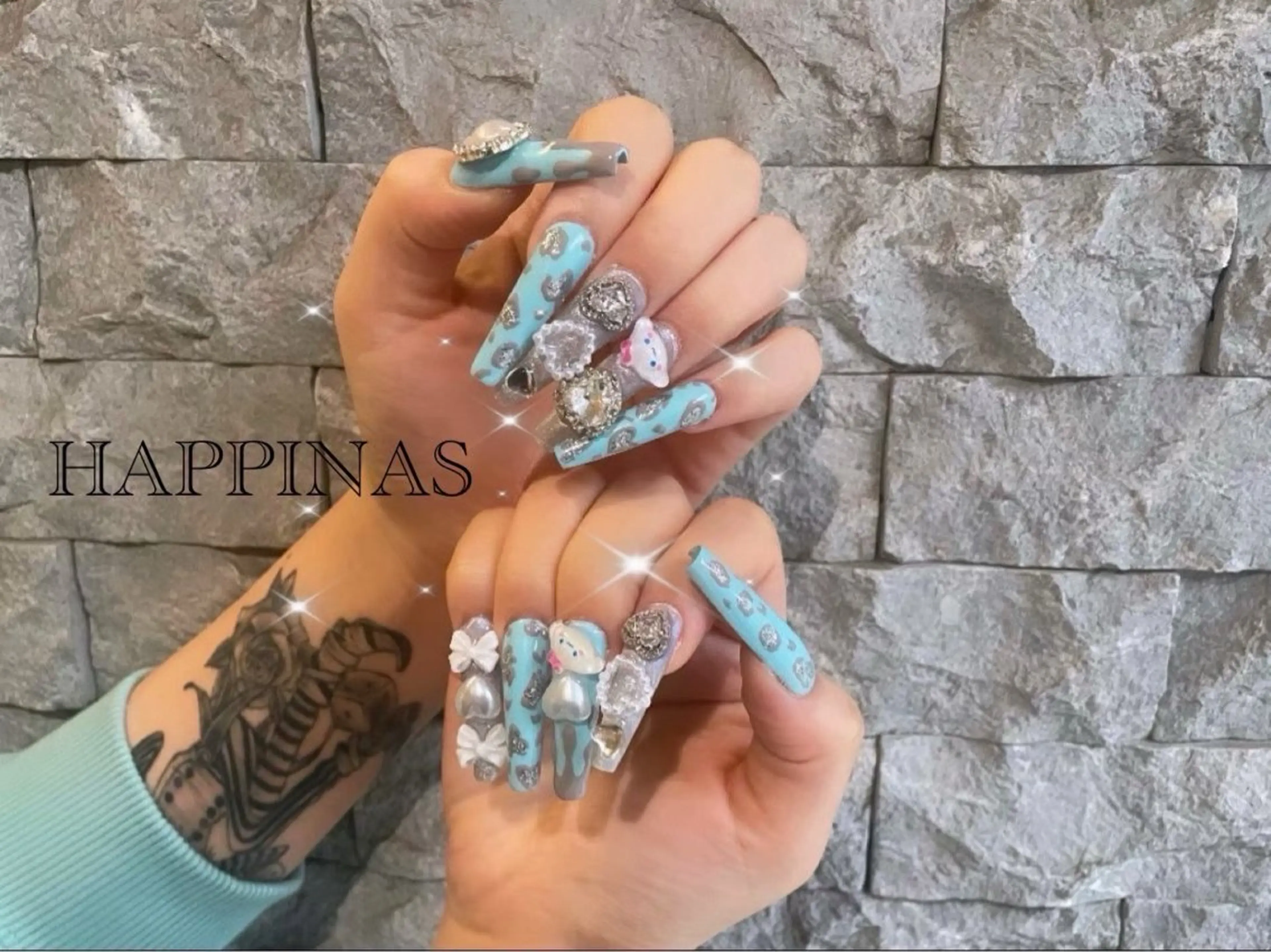 ネイル ロングネイル スカルプネイル ハンドネイル HAPPINAS くるみのネイルデザイン