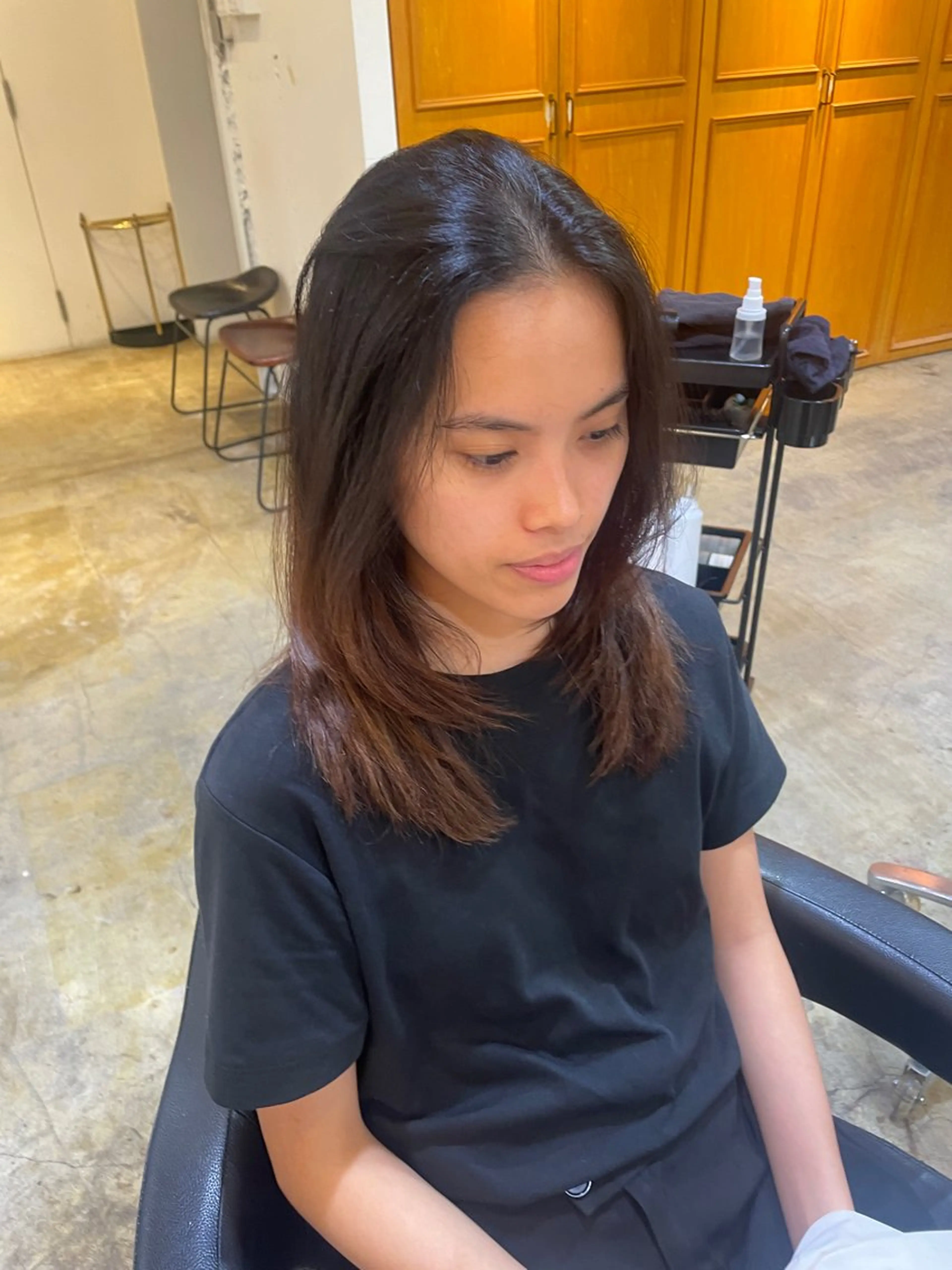 ミディアム カラー RIN／韓国ヘア レイヤーカットのヘアスタイル