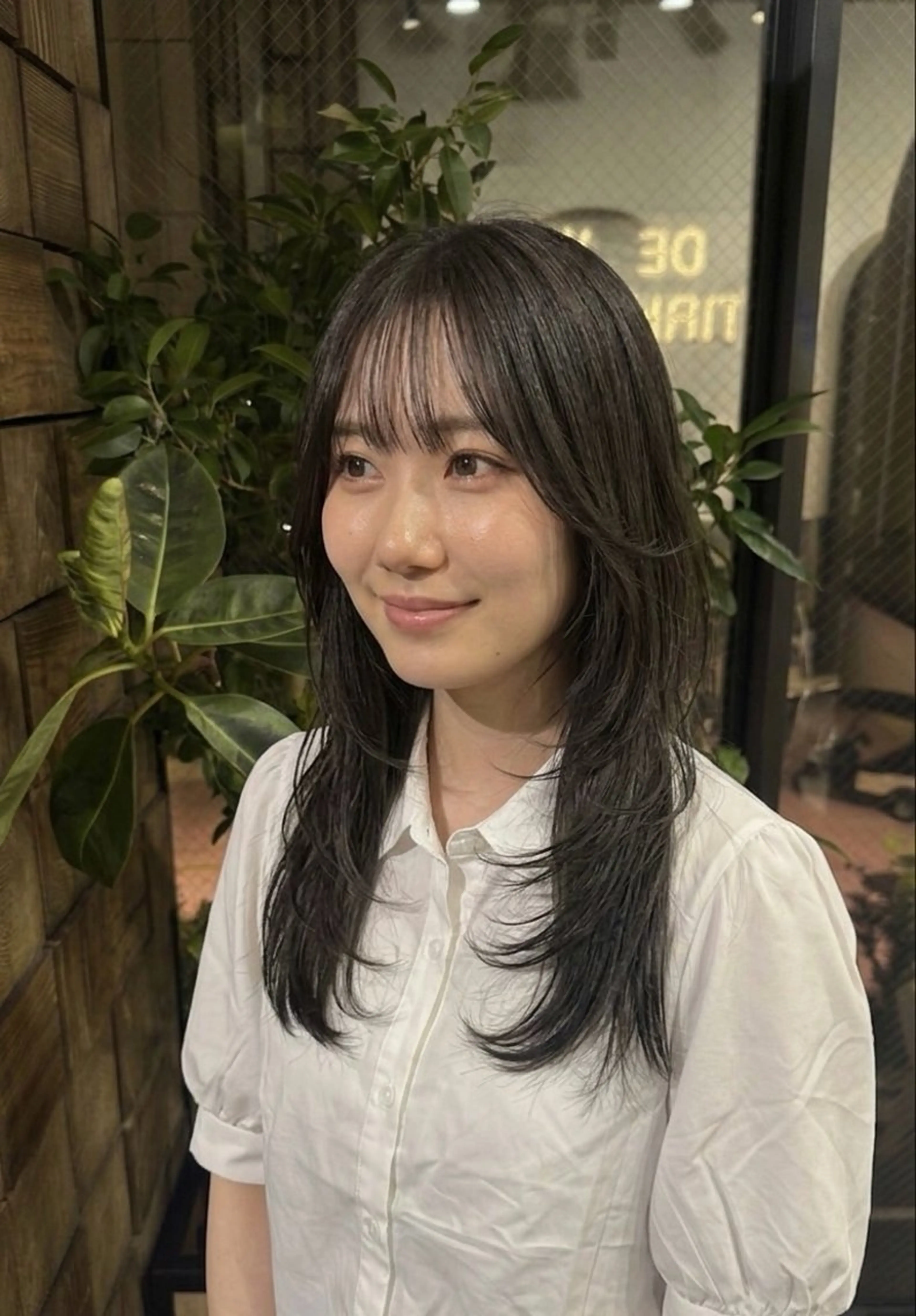 ロング カラー グレージュ レイヤーカット 小顔カット ヘアカラー MINX ginza所属・MINX 野本奏和のヘアスタイル