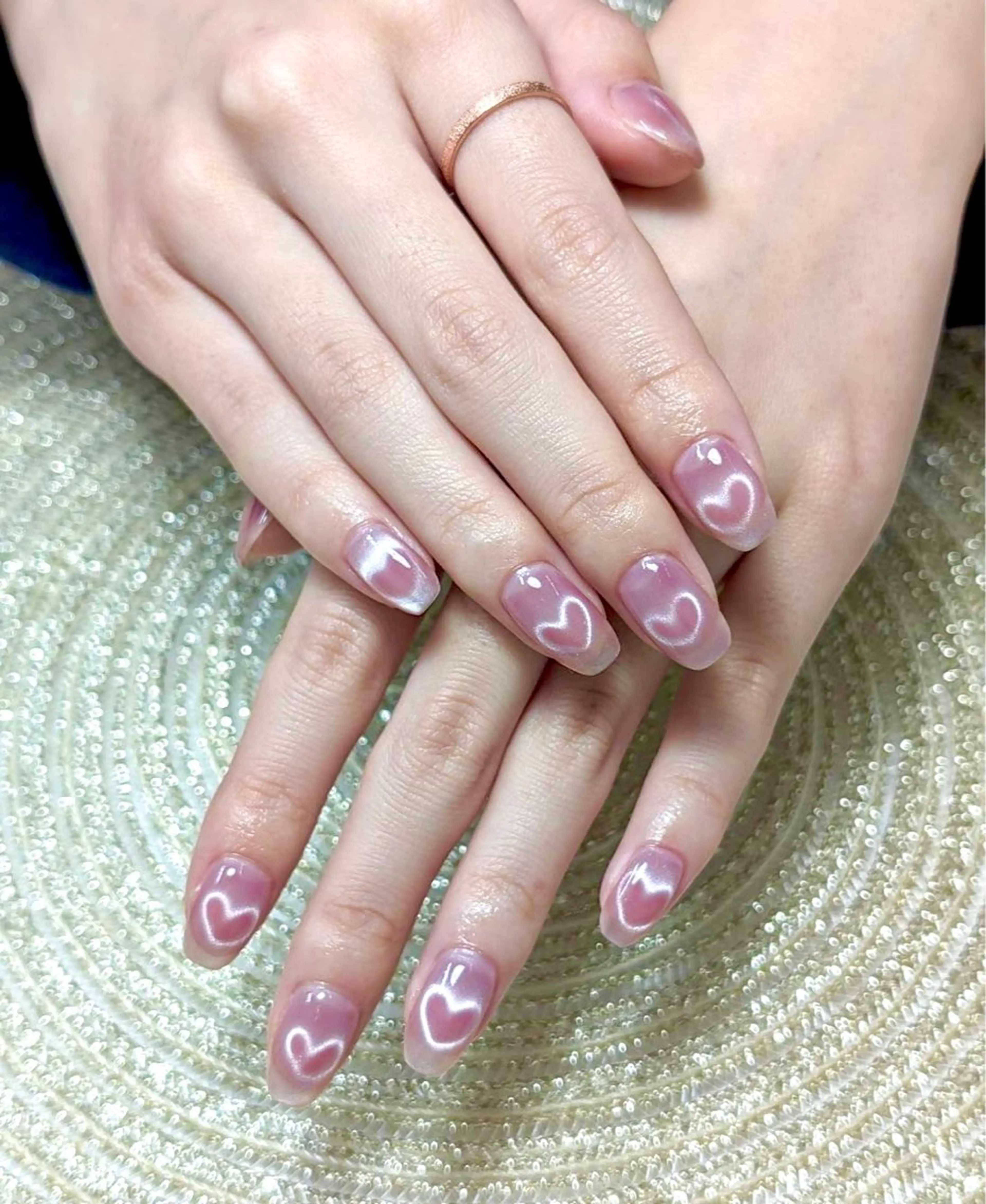 ネイル ハート マグネットネイル MOA NAIL所属・moa nailのネイルデザイン