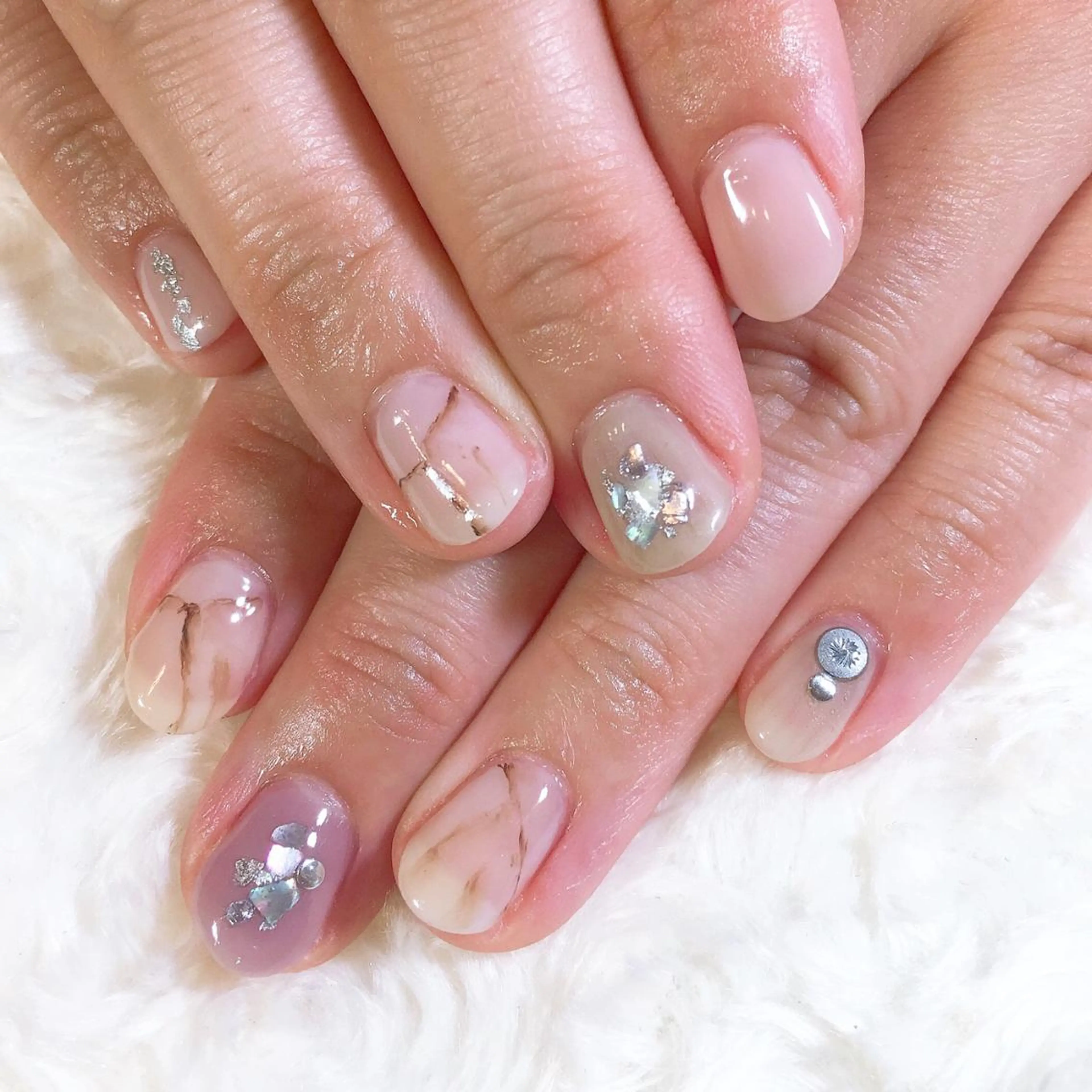 ネイル 大理石ネイル(マーブル) 持ち込み ハンドネイル MISAKO nailのネイルデザイン