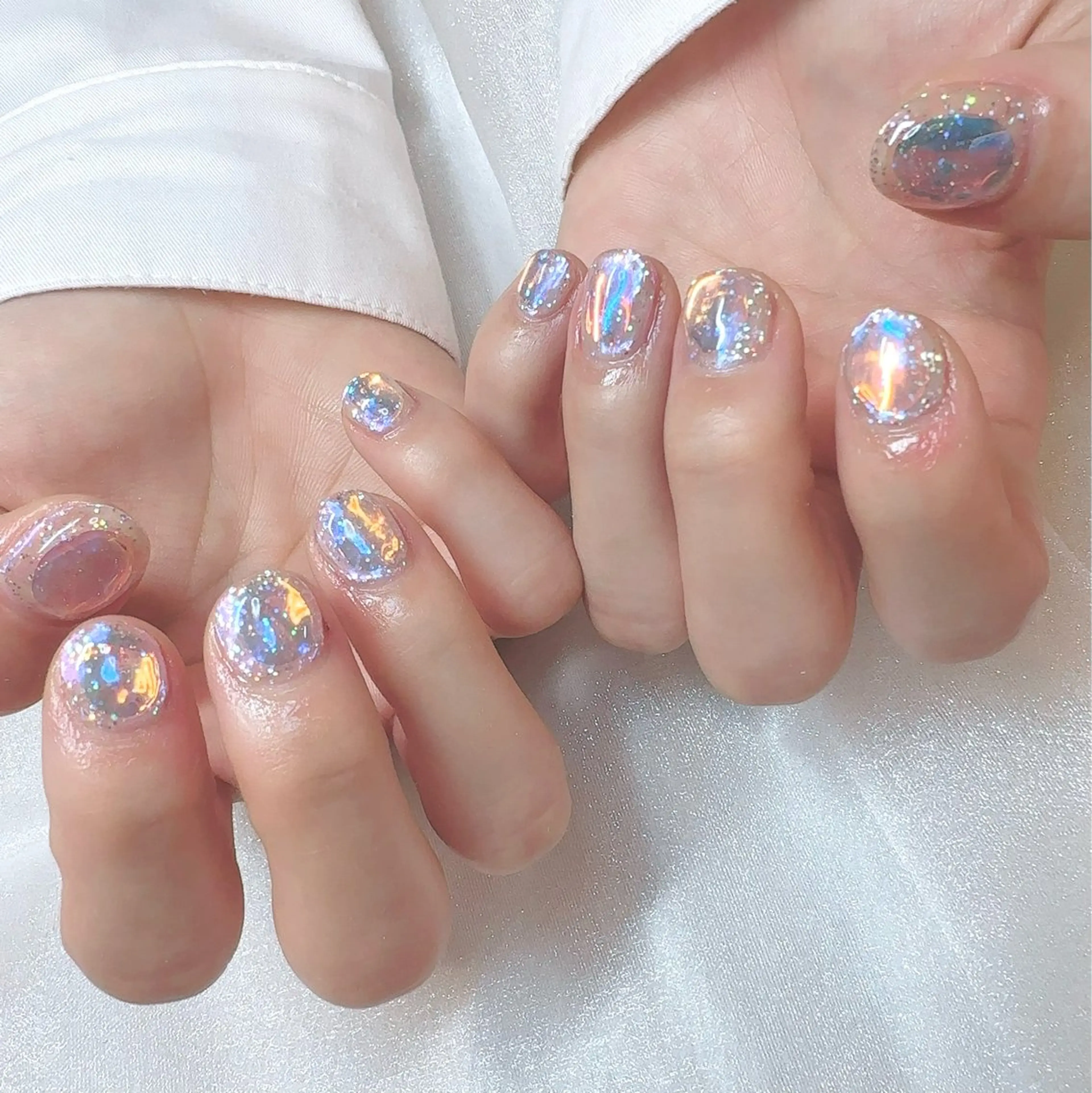 ネイル 氷ネイル・うるうるネイル ハンドネイル LOVE NAIL 店長　MIKAのネイルデザイン