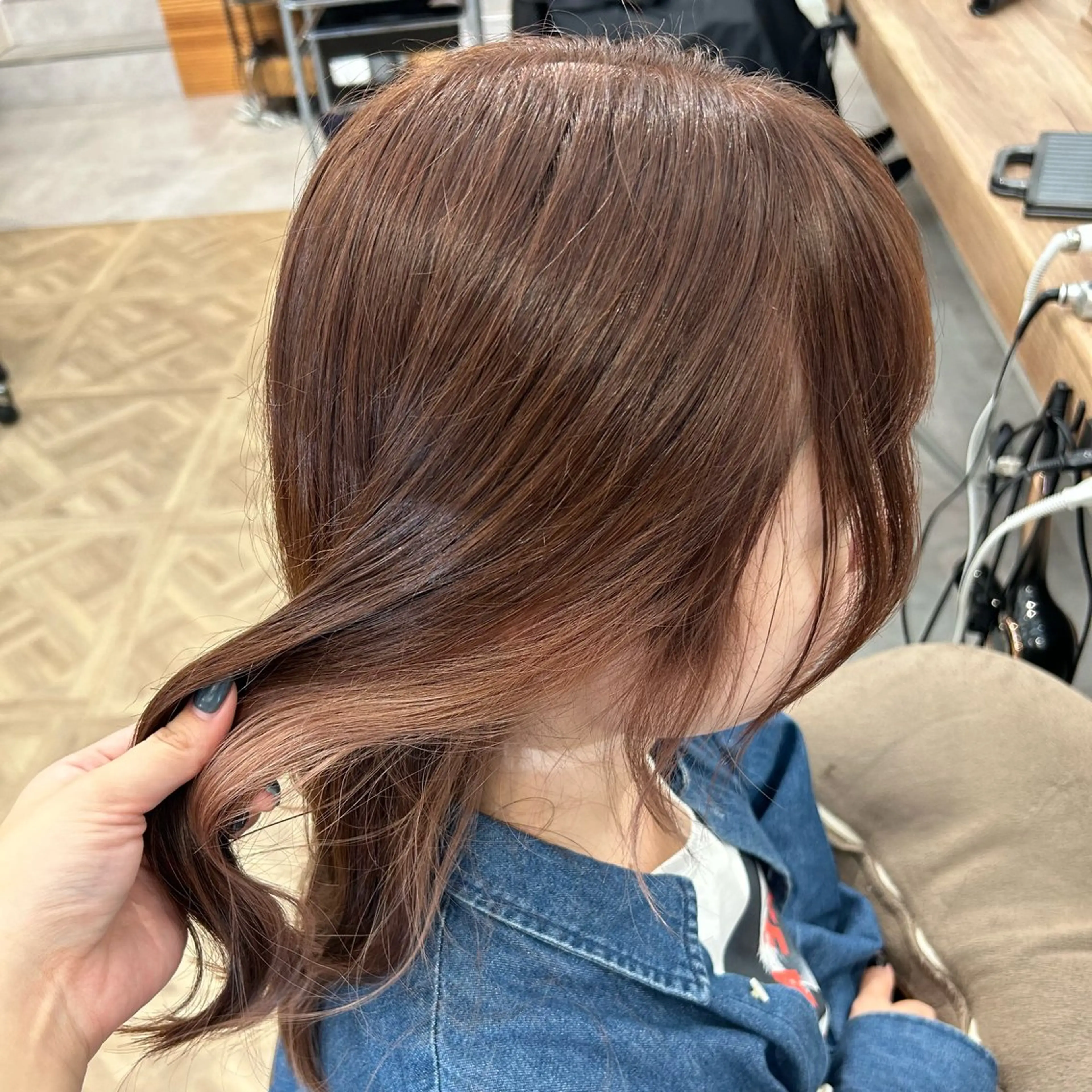 カラー ブラウンカラー オレンジ オレンジブラウン ヘアカラー 渡邊 玲来のヘアスタイル