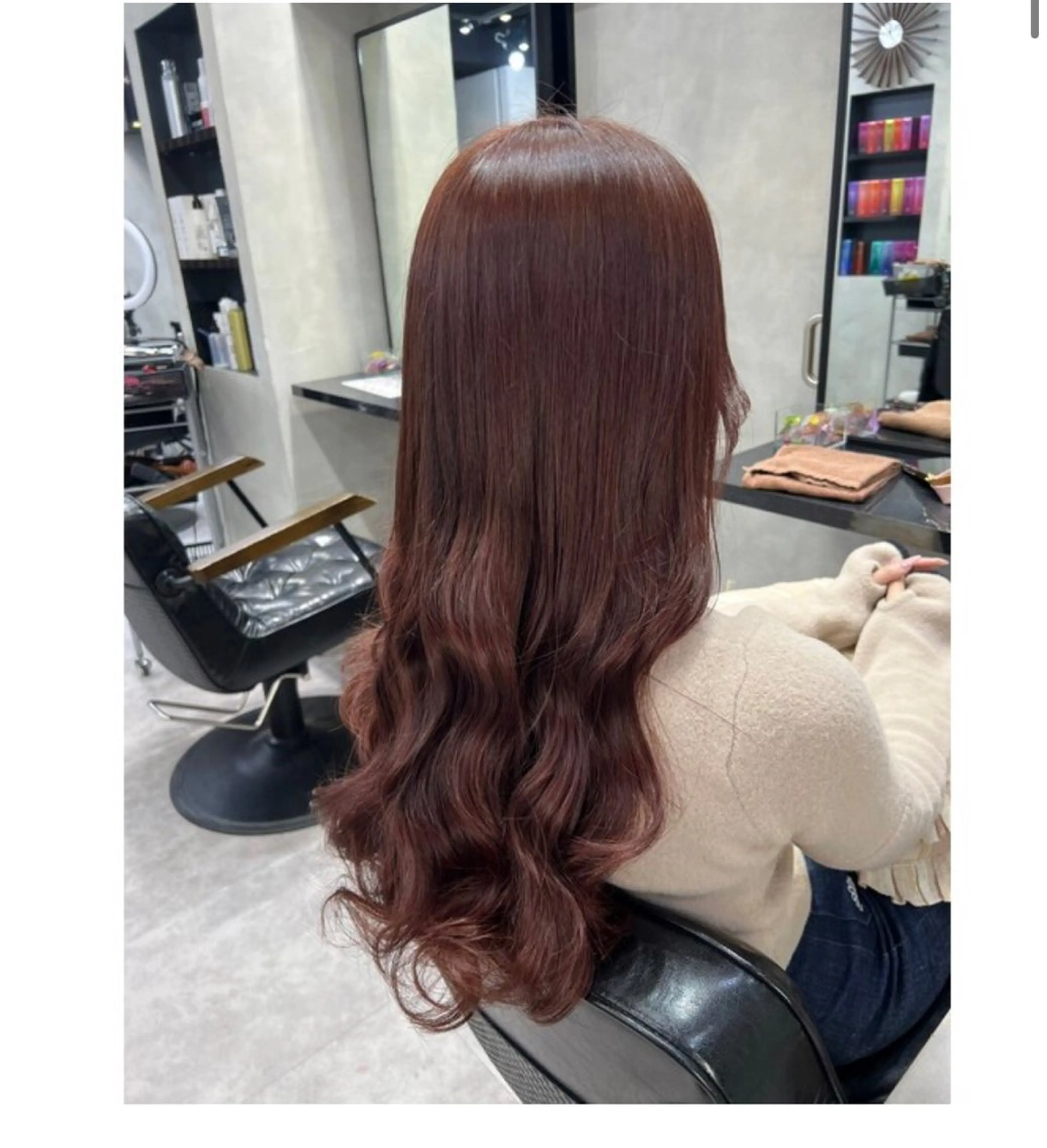 セミロング ピンクブラウン 濱川響太レディース カットモデルのヘアスタイル