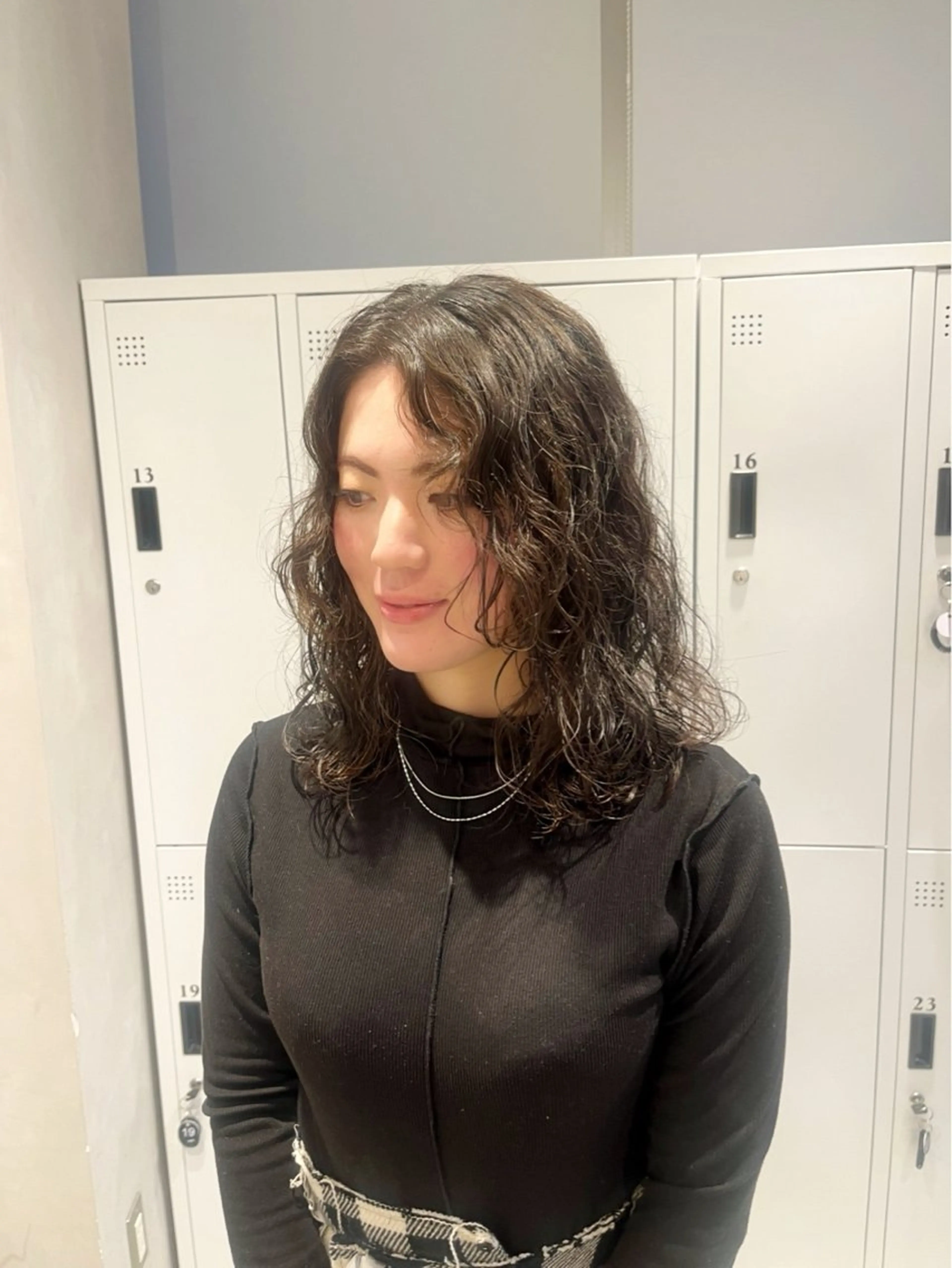 ミディアム パーマ カット パーマ トリートメント ボブ/ベージュ/ パーマ🪿近森ゆいのヘアスタイル