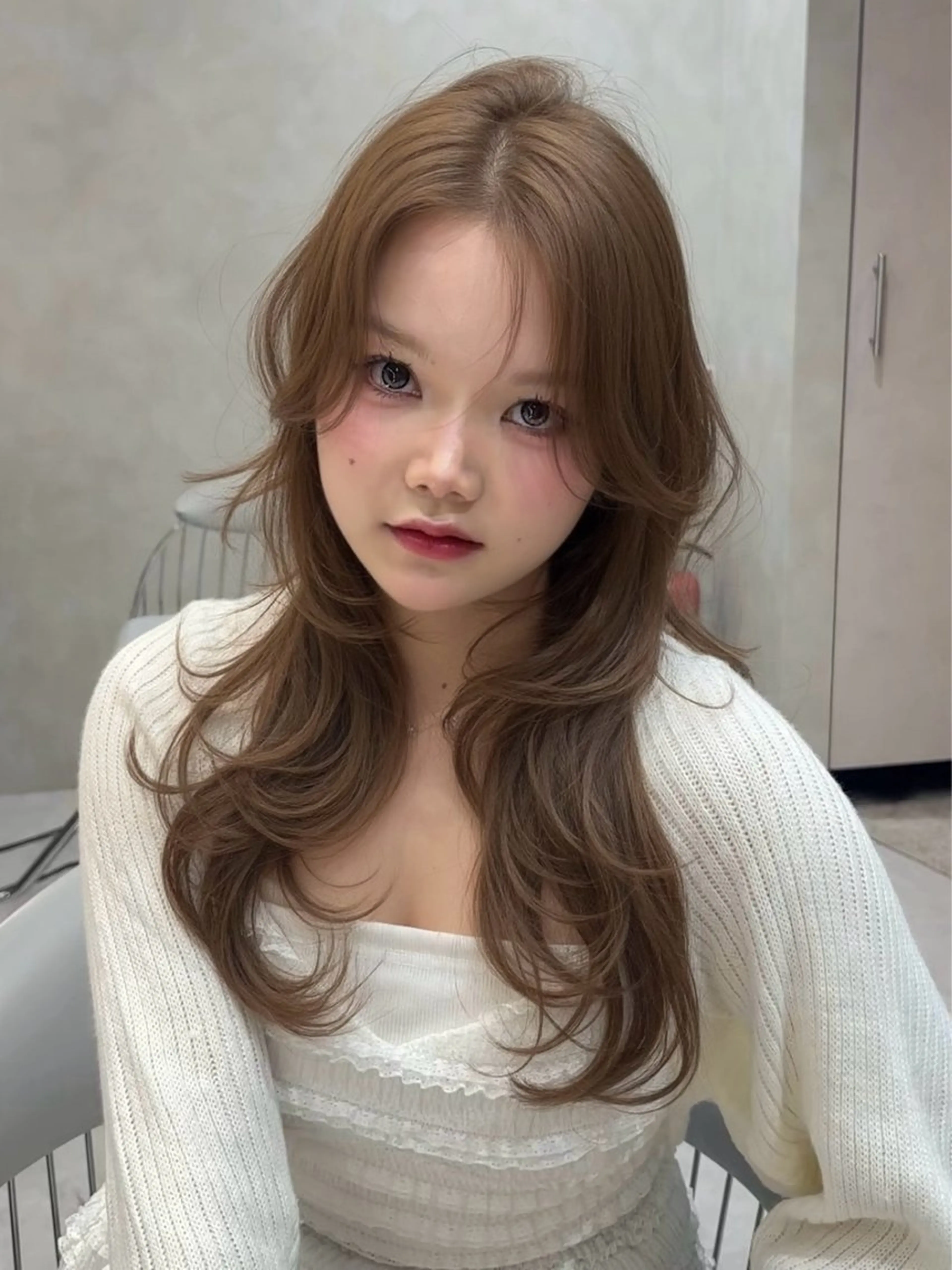 ロング ヘアカラー トリートメント MOMOHA/ 🍑レイヤーカットのヘアスタイル