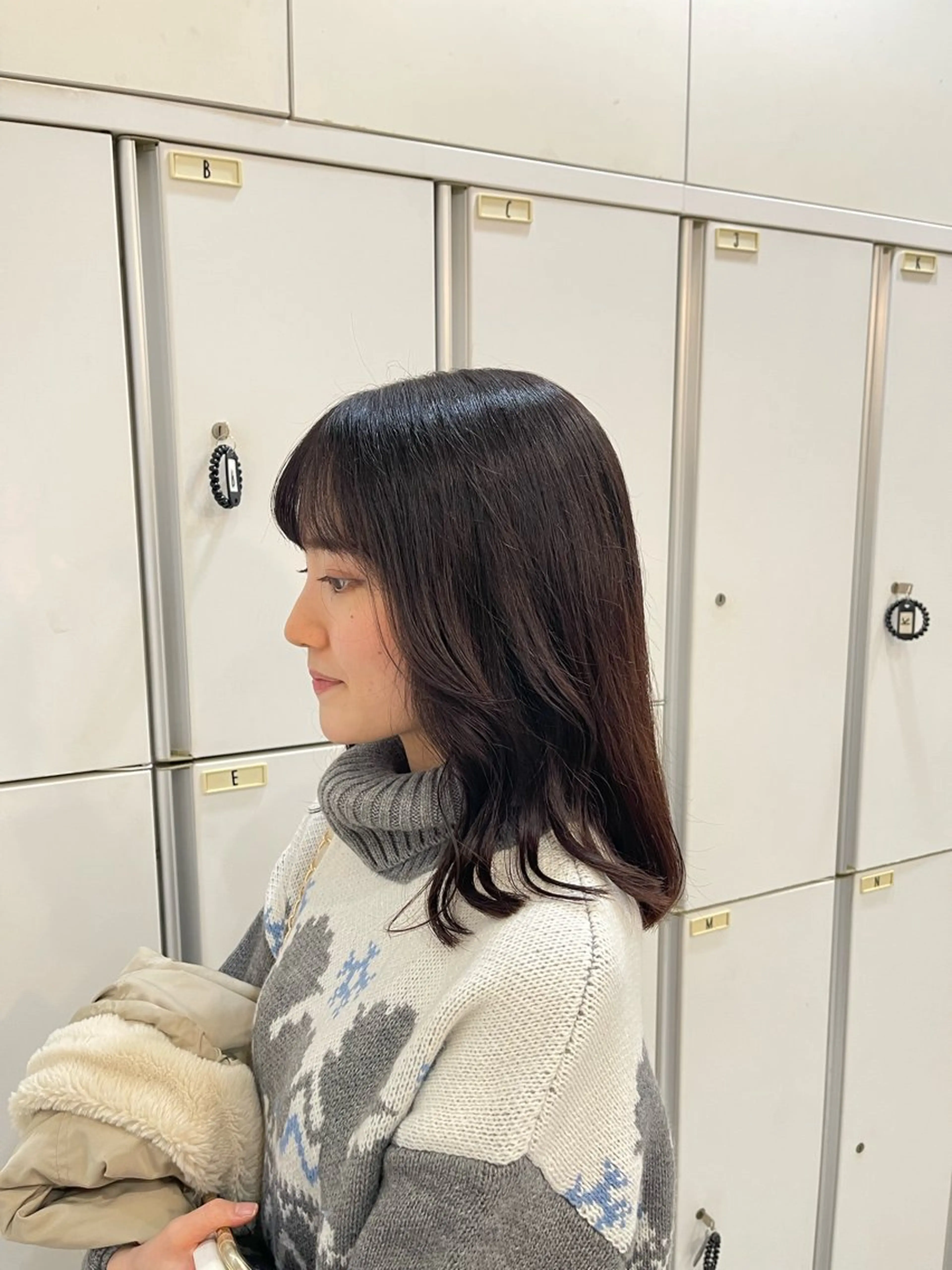 ミディアム カラー HAIR&MAKE  EARTH若葉台店所属・ICHIRI" 艶カラー/縮毛矯正のヘアスタイル